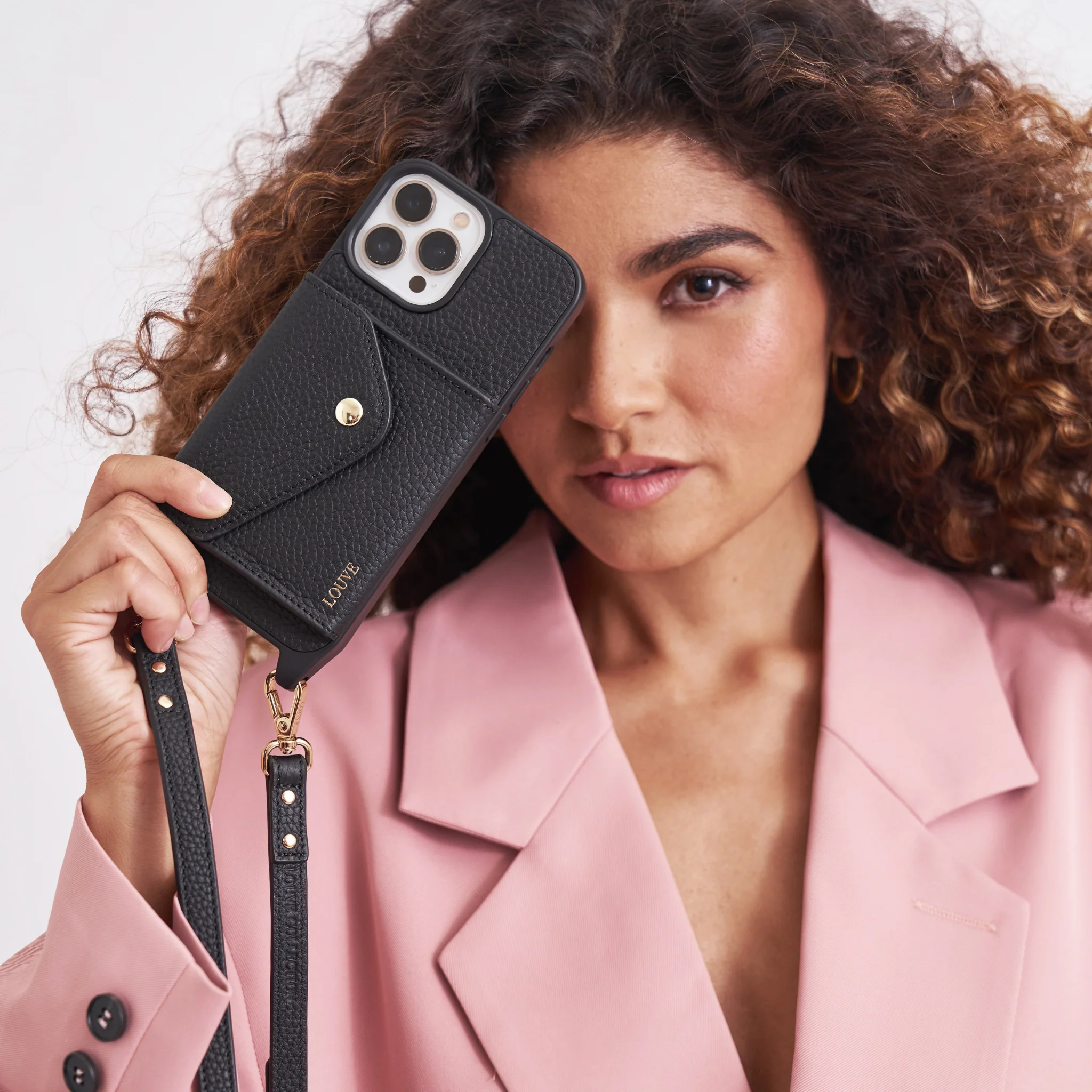 Zoe Leather Phone Case Wallet & Crossbody Strap - Image 3