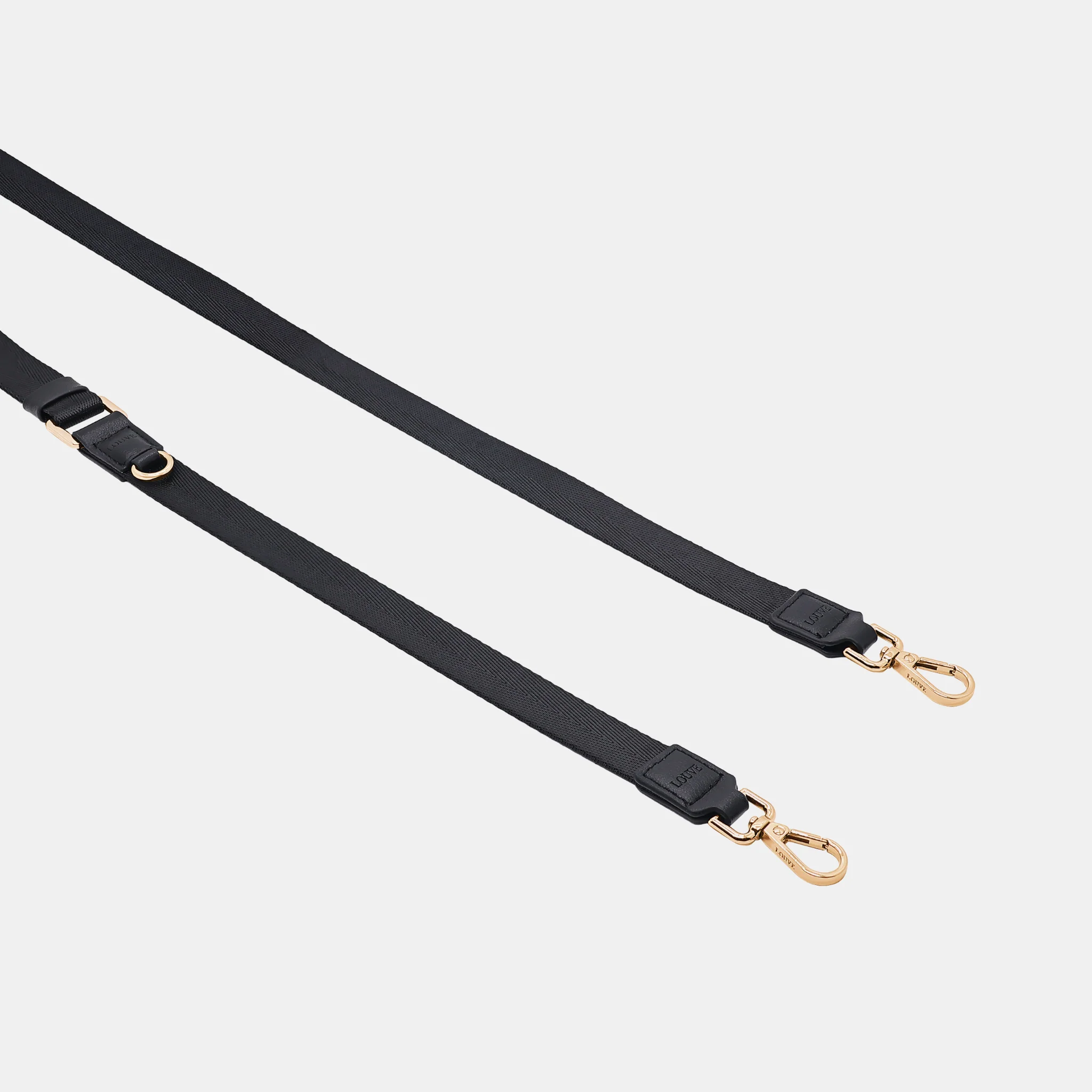 Vera Black Leather & Nylon Crossbody Phone Lanyard - Image 4