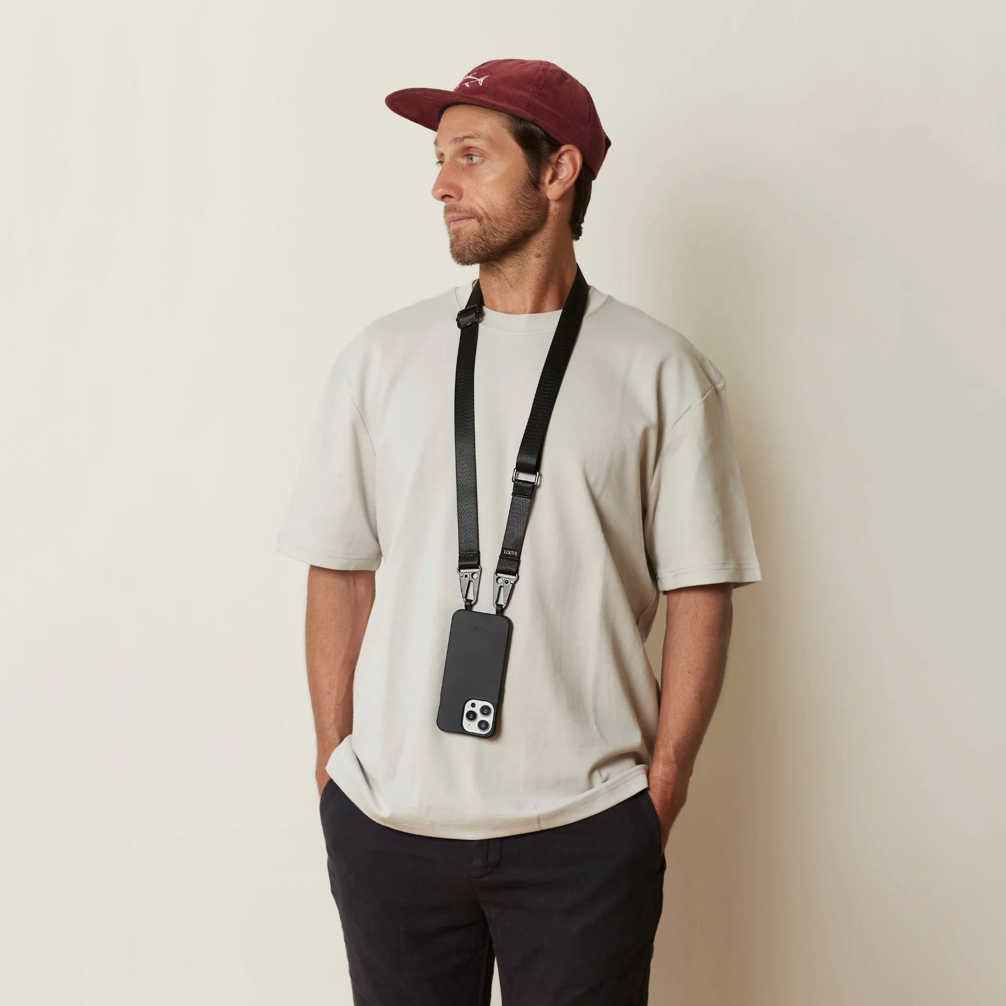 Midnight Sky Black Crossbody Phone Lanyard | Men - Image 3