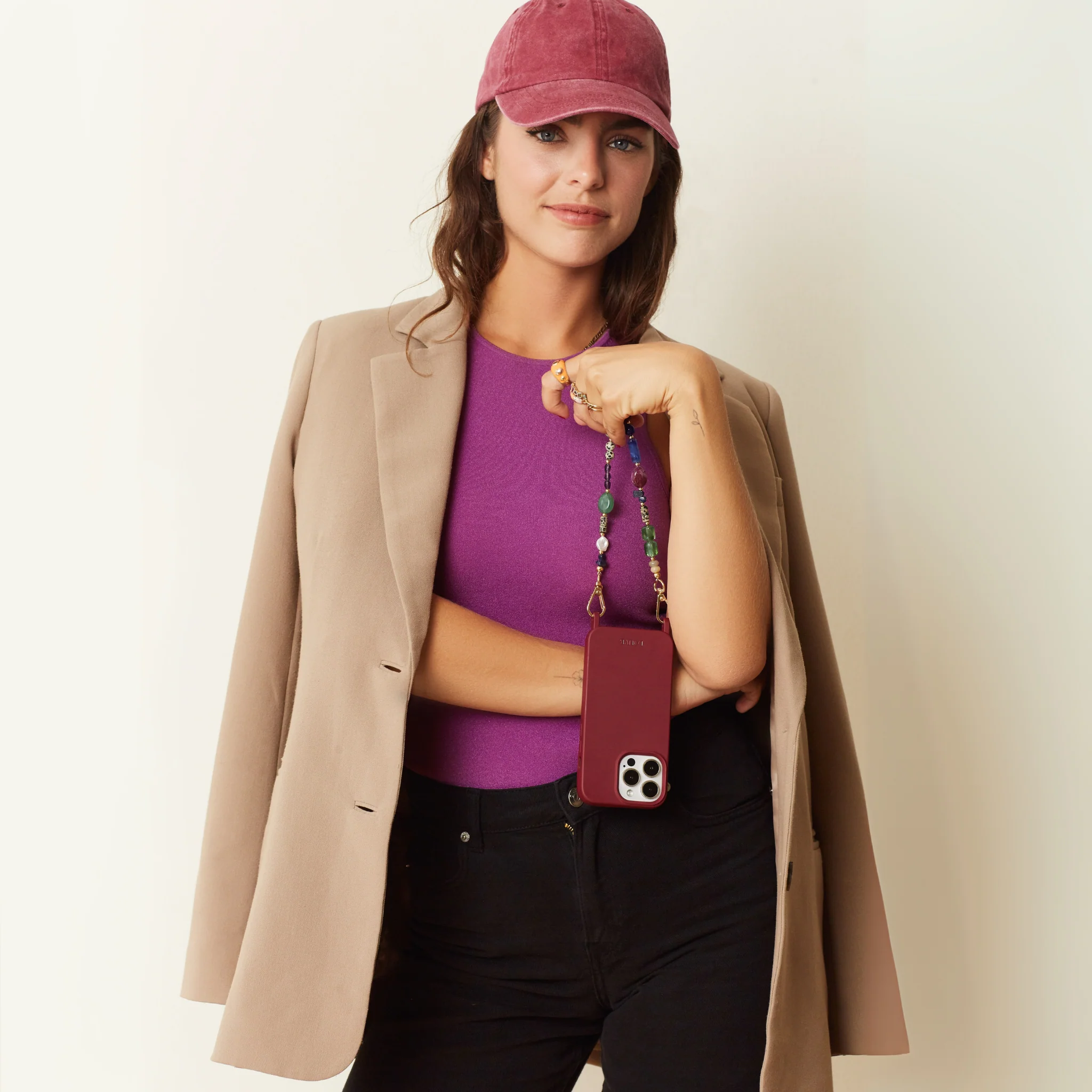Burgundy Phone Case + Isla Sol Wristlet - Image 5