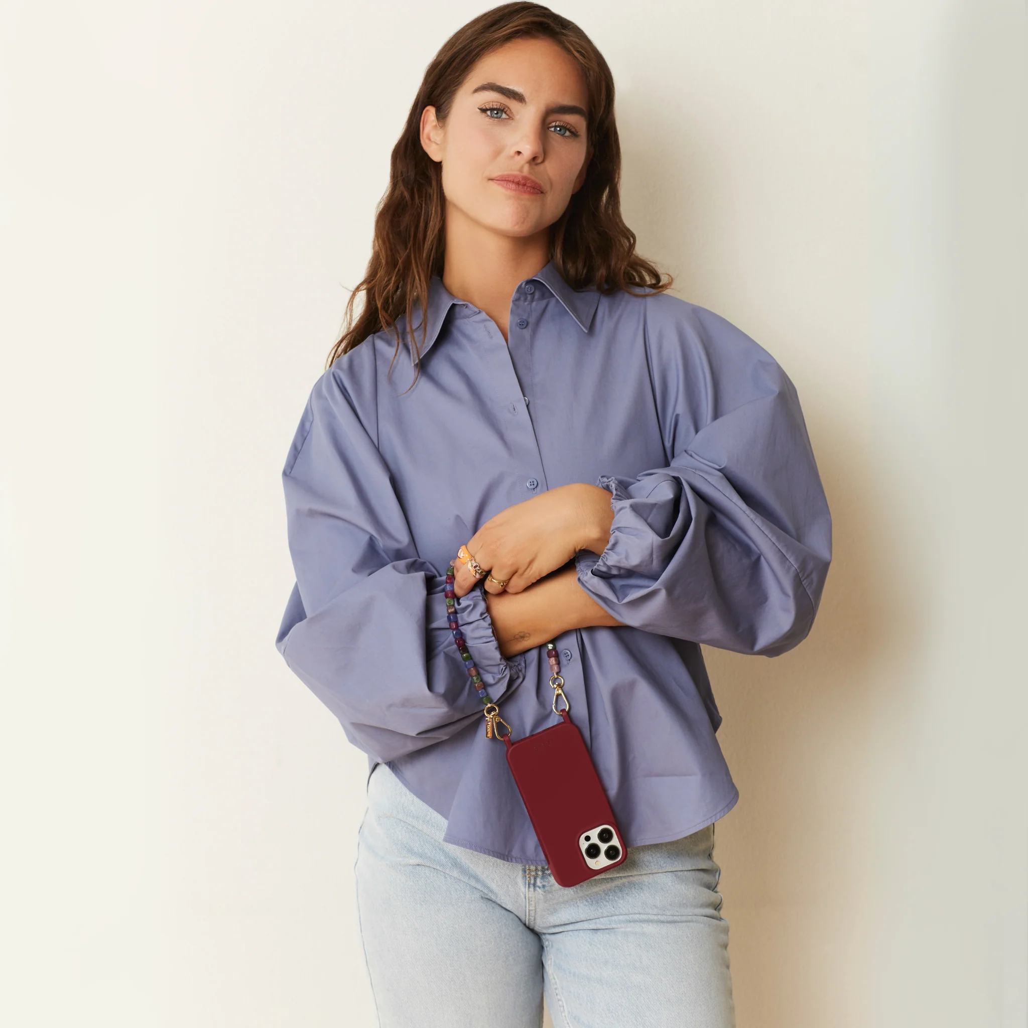Burgundy Phone Case + Rainbow Wristlet - Image 6