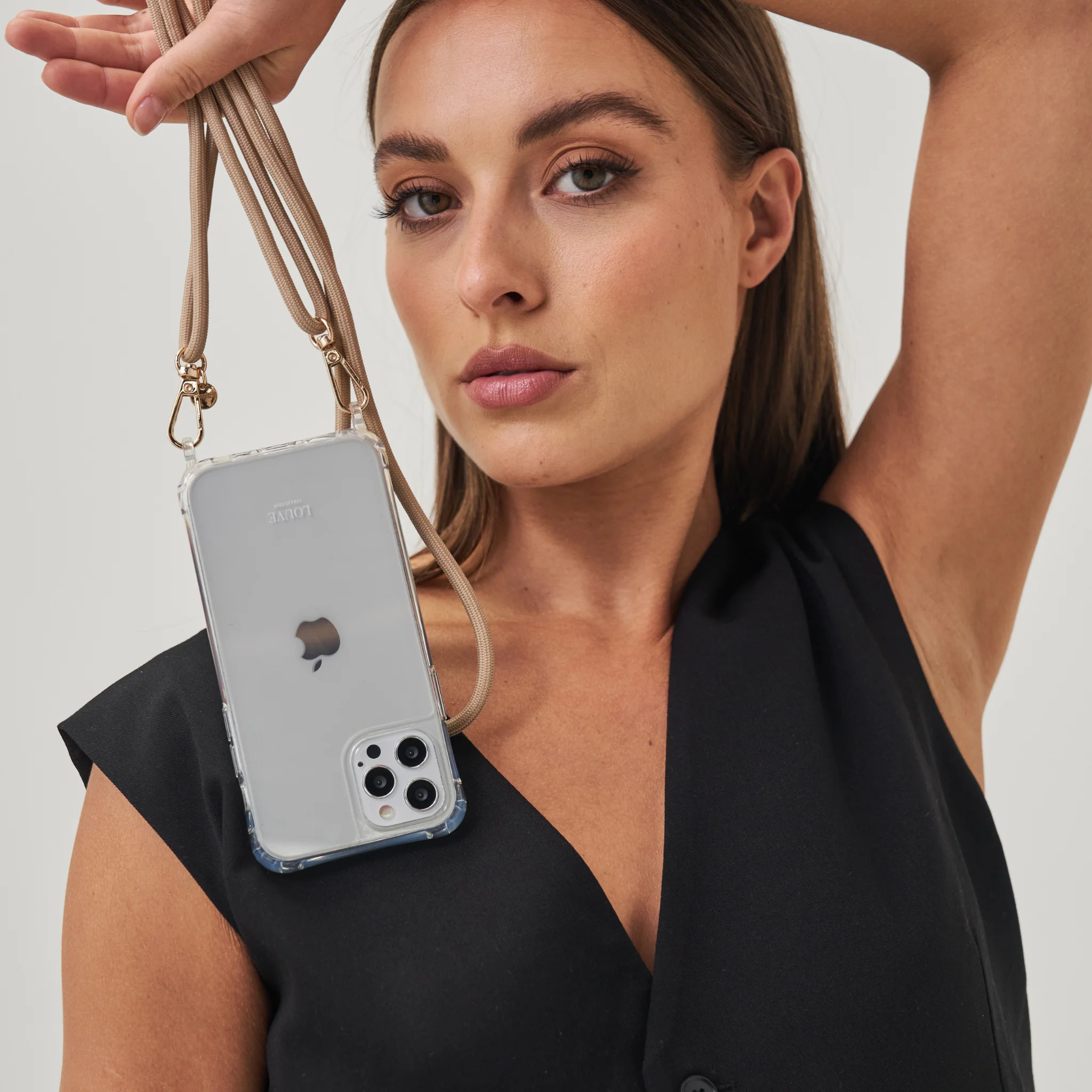 Clear Phone Case + Bisque Beige Strap - Image 3