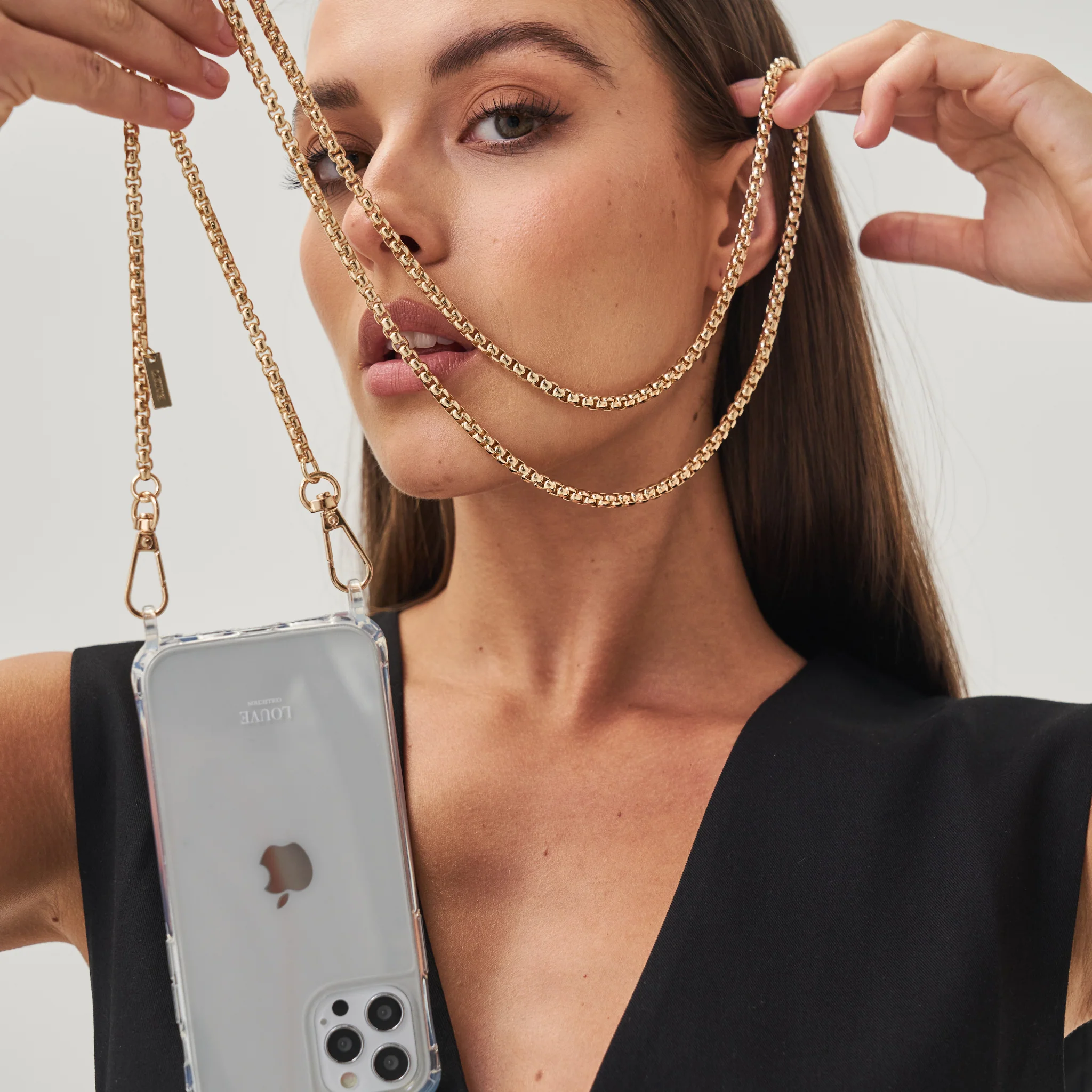 Clear Phone Case + Gaia Gold-Plated Chain - Image 3