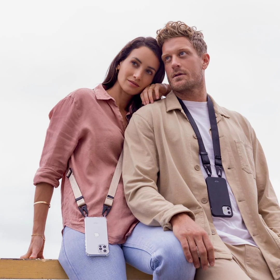 Clear Phone Case + Latte Crossbody Lanyard - Image 8