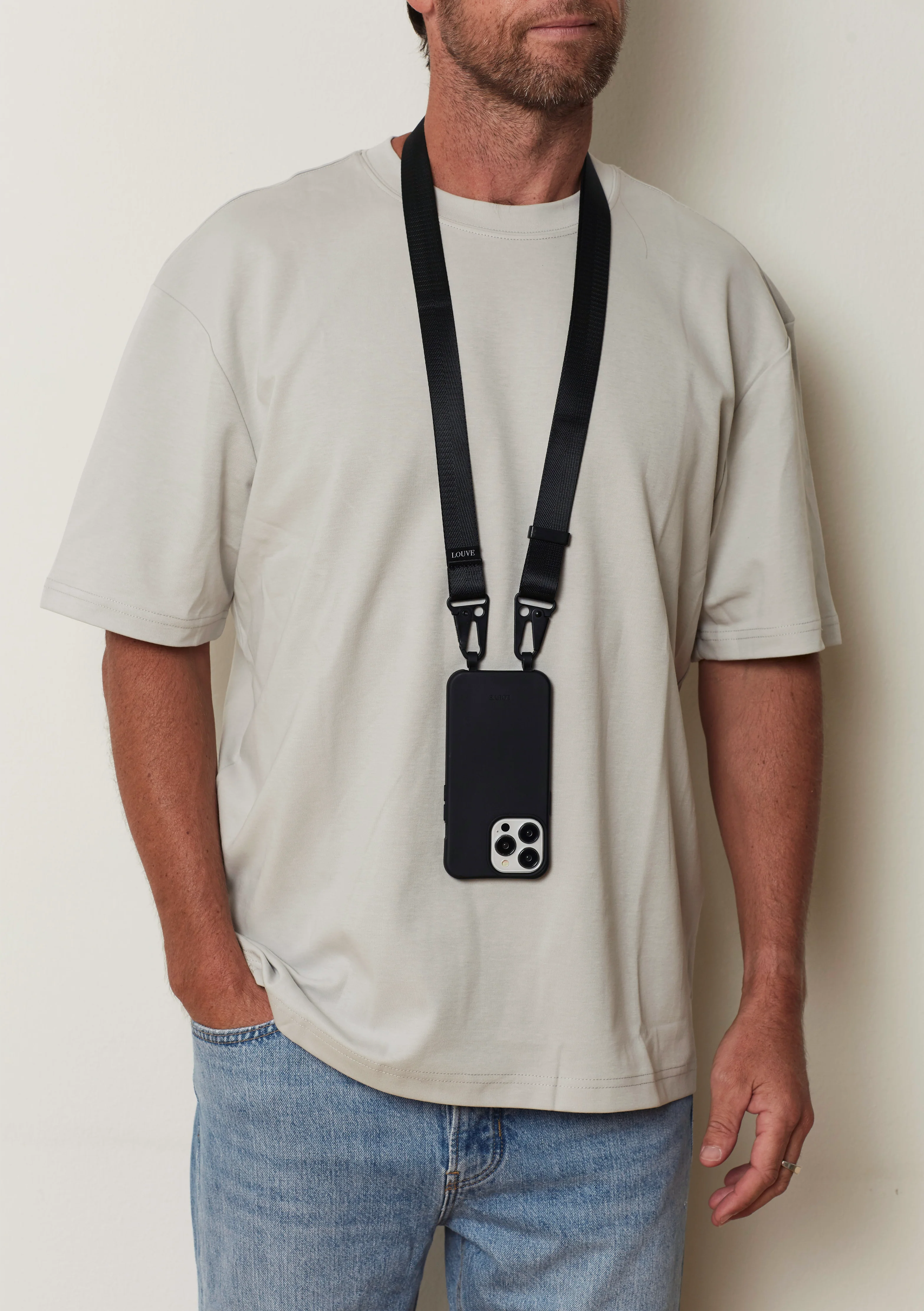 Midnight Sky Black Crossbody Phone Lanyard | Men - Image 4
