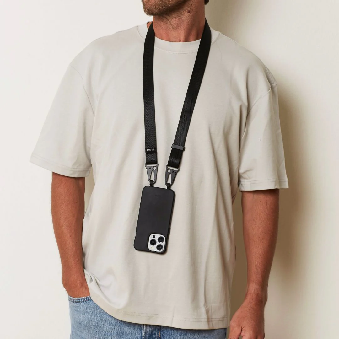 Midnight Sky Black Crossbody Phone Lanyard | Men - Image 5