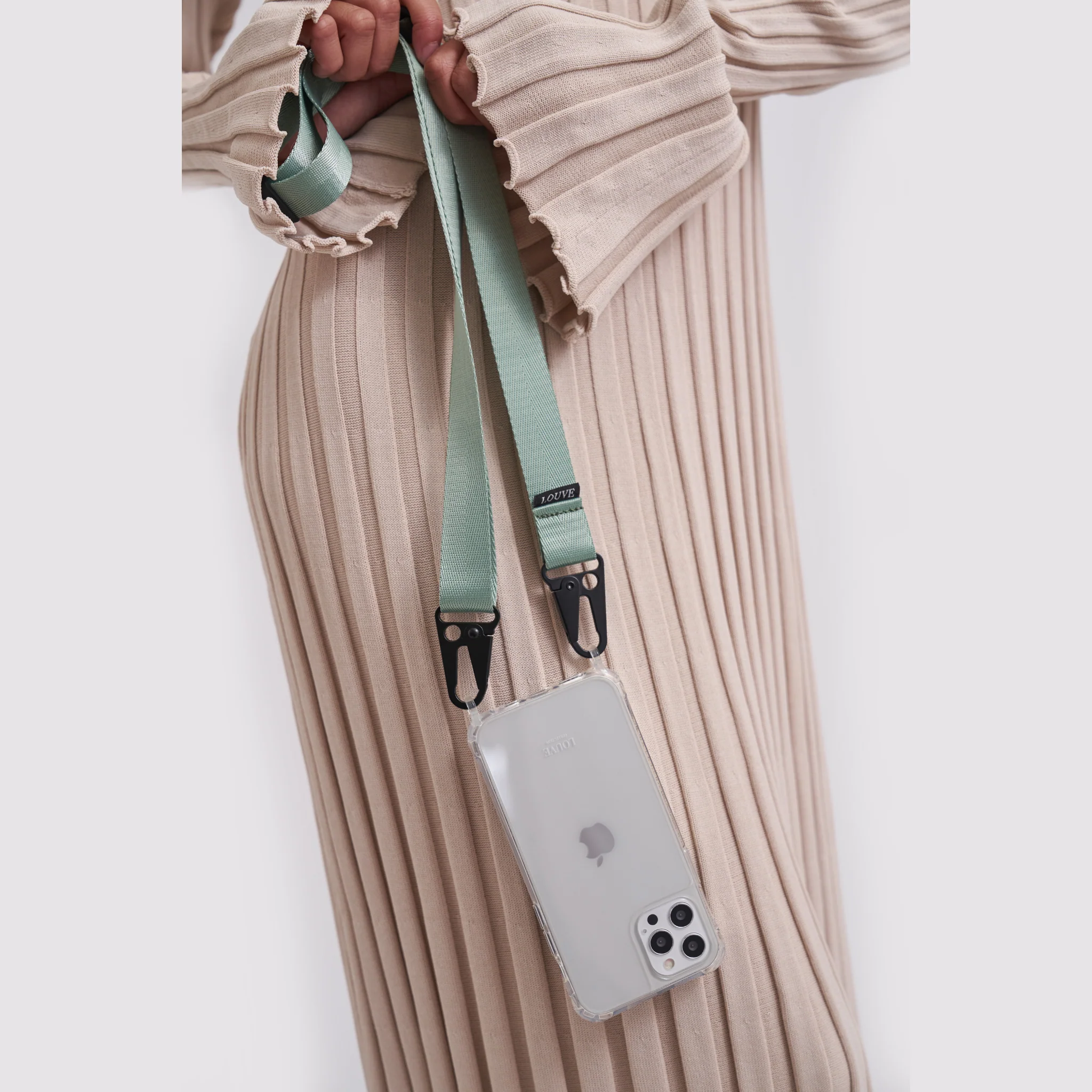 Clear Phone Case + Mint Crossbody Lanyard - Image 4