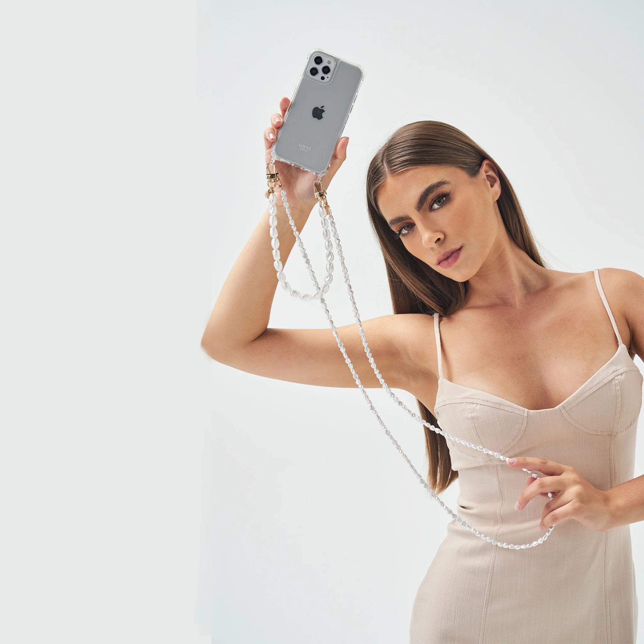 Clear Phone Case + Pearl Chain + Pearl Wristlet - Image 19