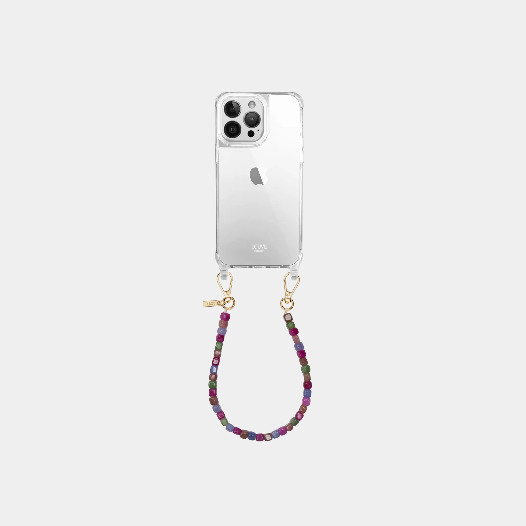 Clear Phone Case + Rainbow Wristlet