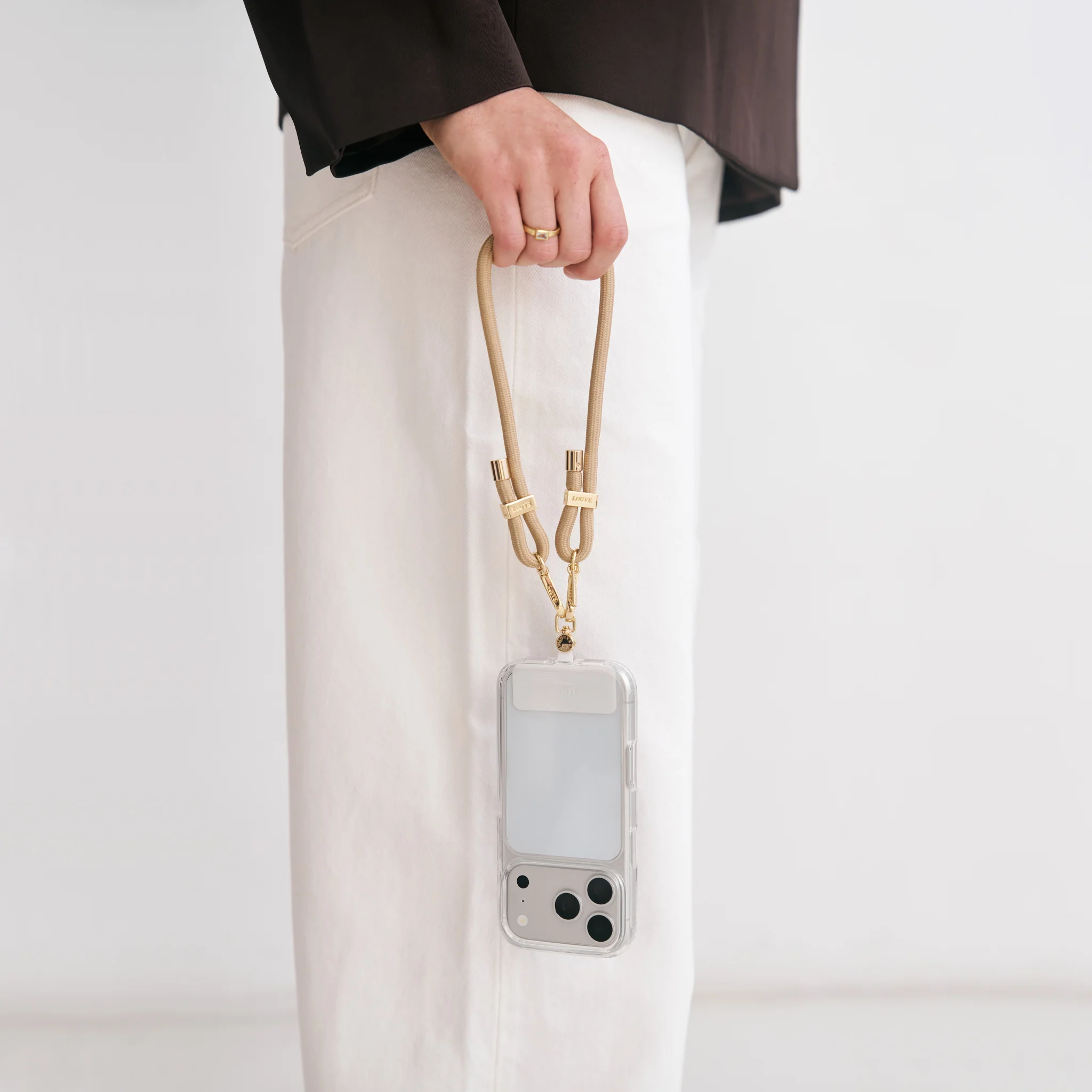 Clear Case + Universal Patch + Bisque Beige Wristlet - Image 3