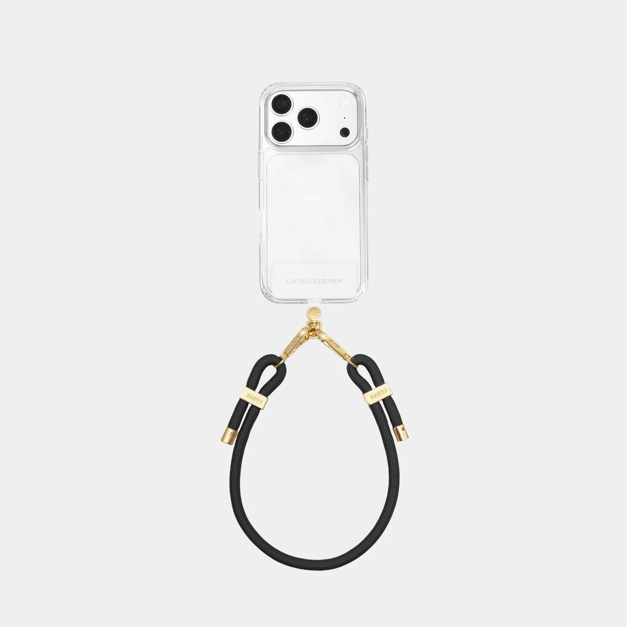 Clear Case + Universal Patch + Mystique Black Wristlet