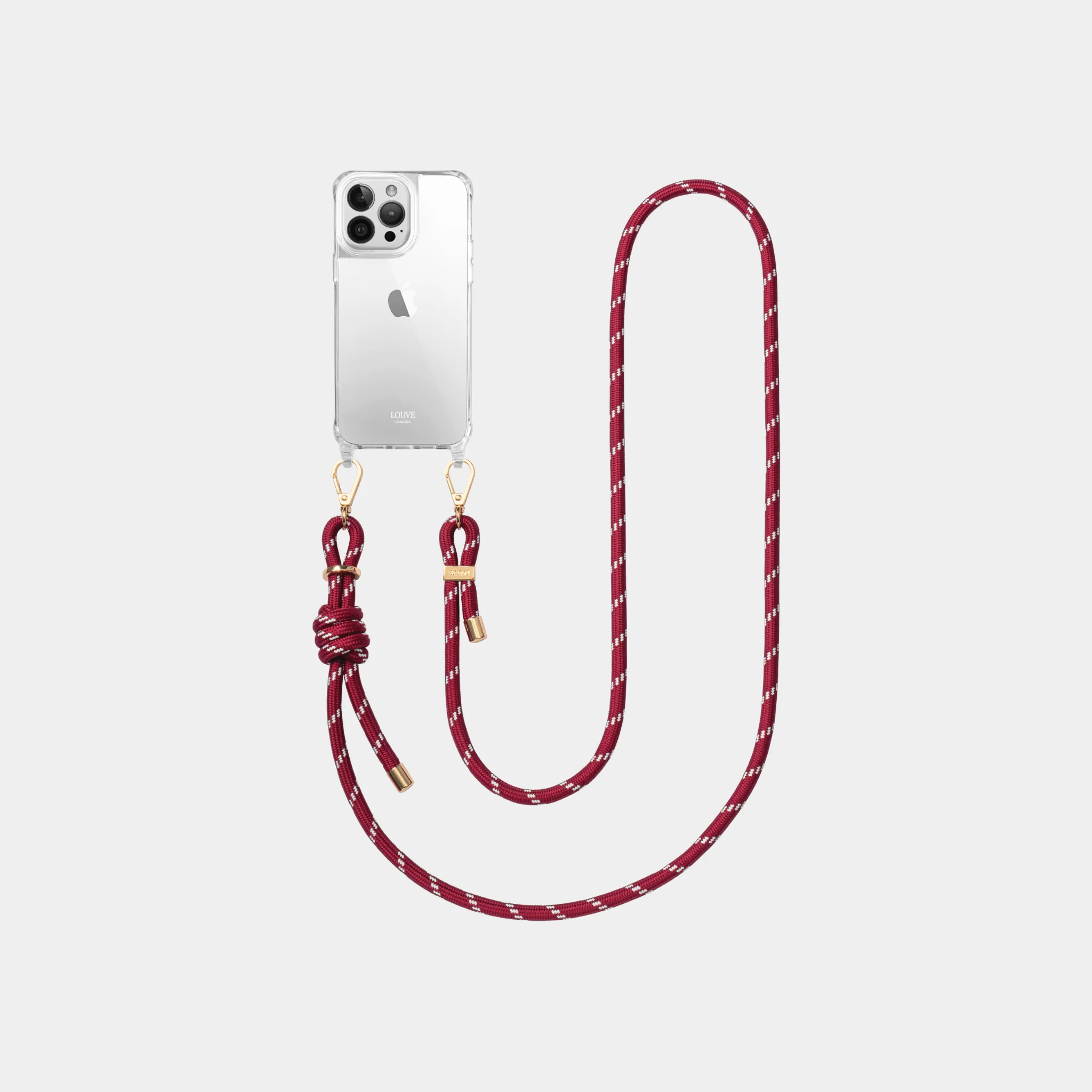 Clear Phone Case + Kaia Burgundy Strap