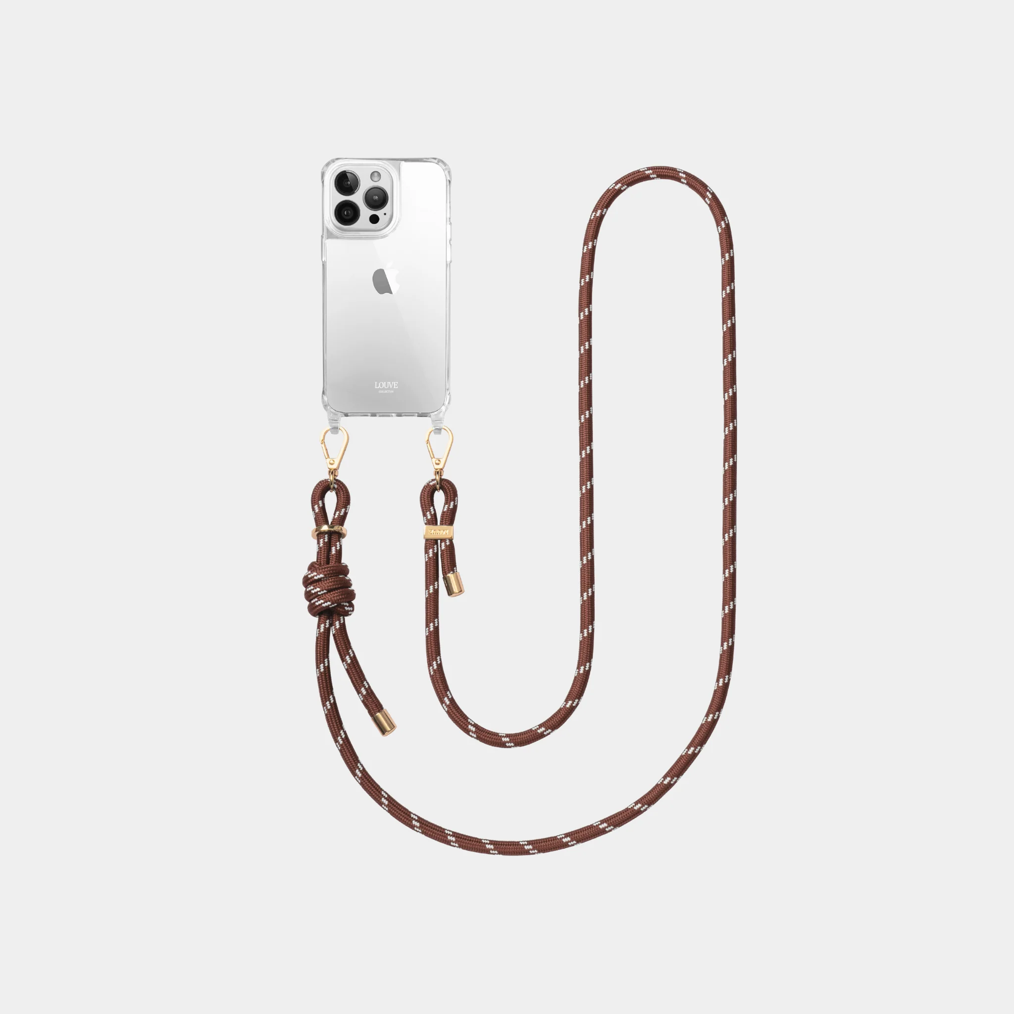 Clear Phone Case + Kaia Chocolate Strap