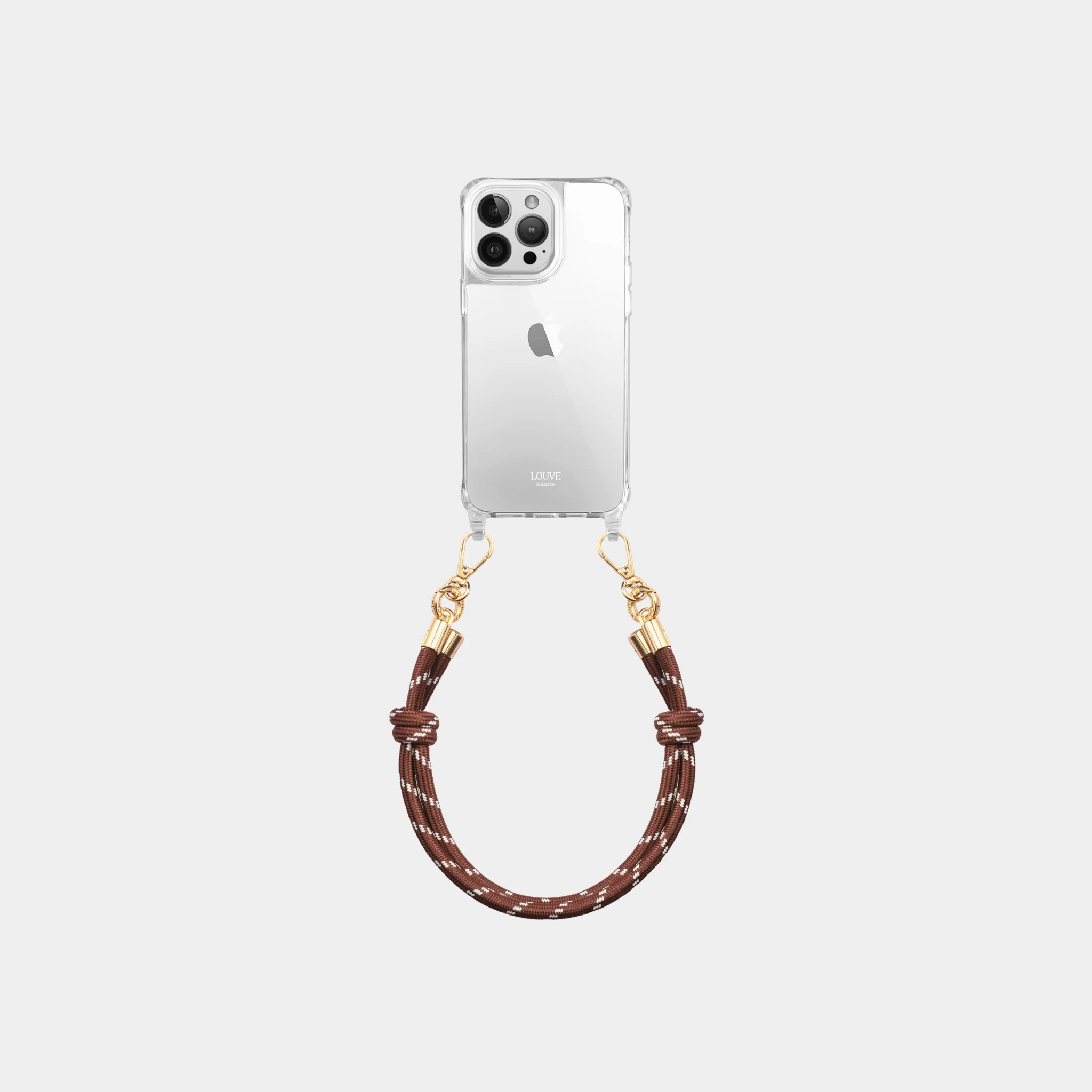 Clear Phone Case + Kaia Chocolate Wristlet