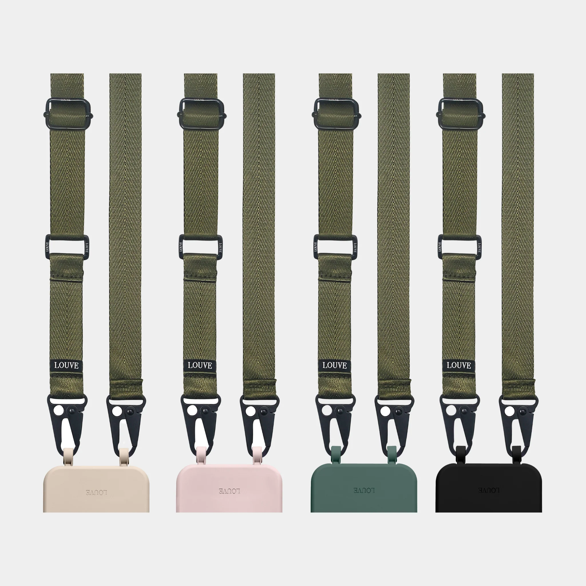 Coconut Off-White Phone Case + Olive Crossbody Lanyard - Image 5