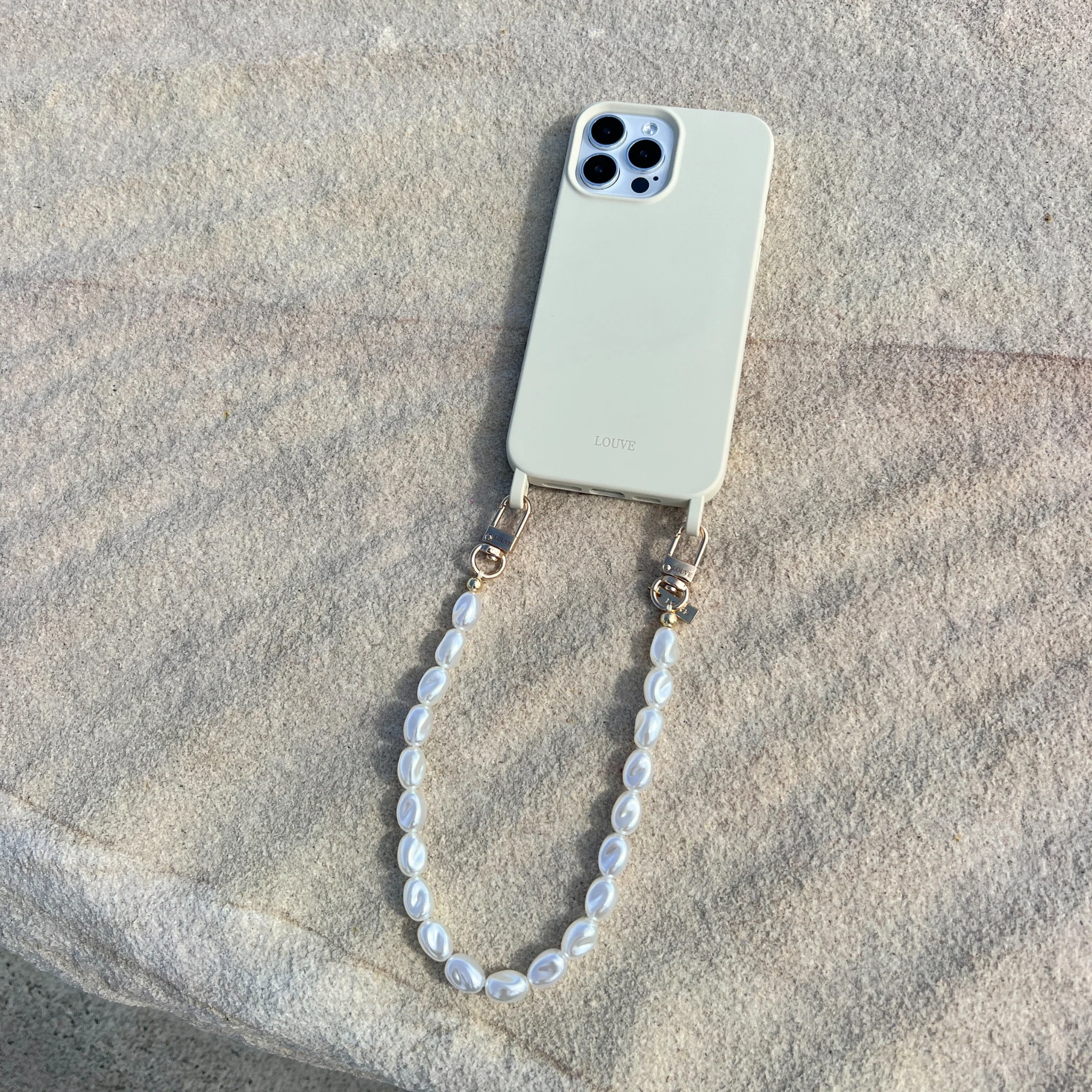 Coconut Off-White Phone Case + Pearl Wristlet | As Seen in Emily in Paris - Image 11