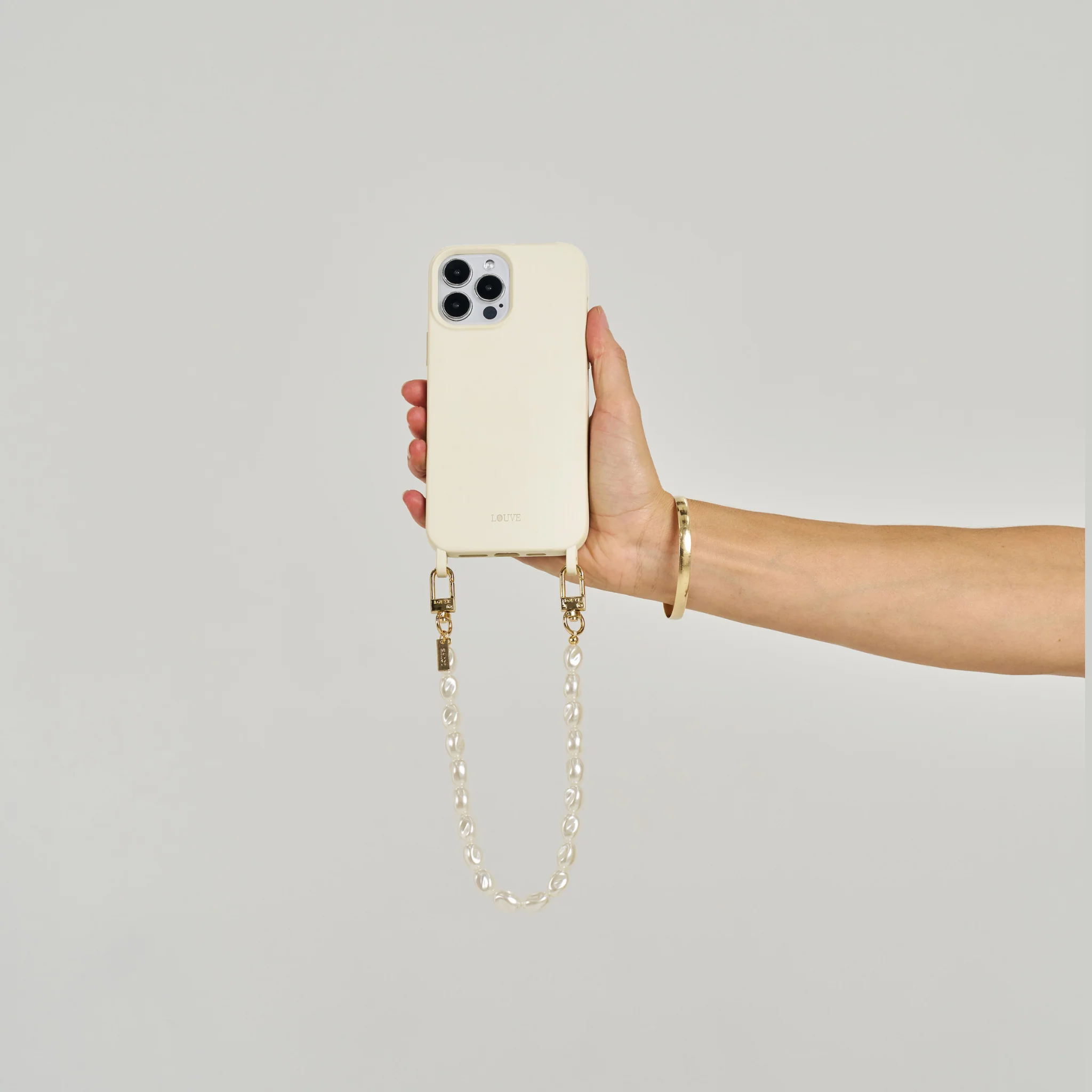 Coconut Off-White Phone Case + Pearl Wristlet | As Seen in Emily in Paris - Image 4