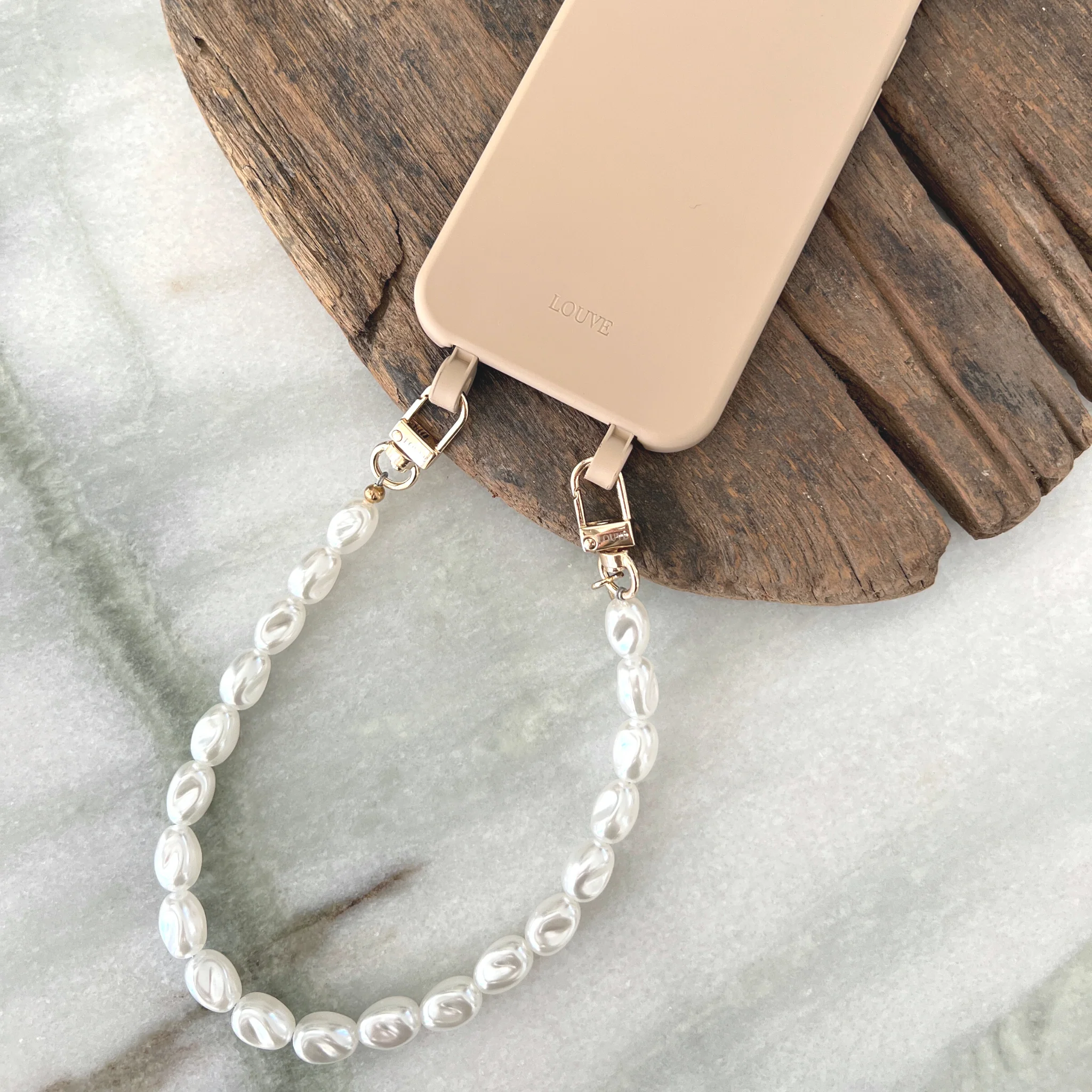 Beige Phone Case + Pearl Wristlet - Image 9