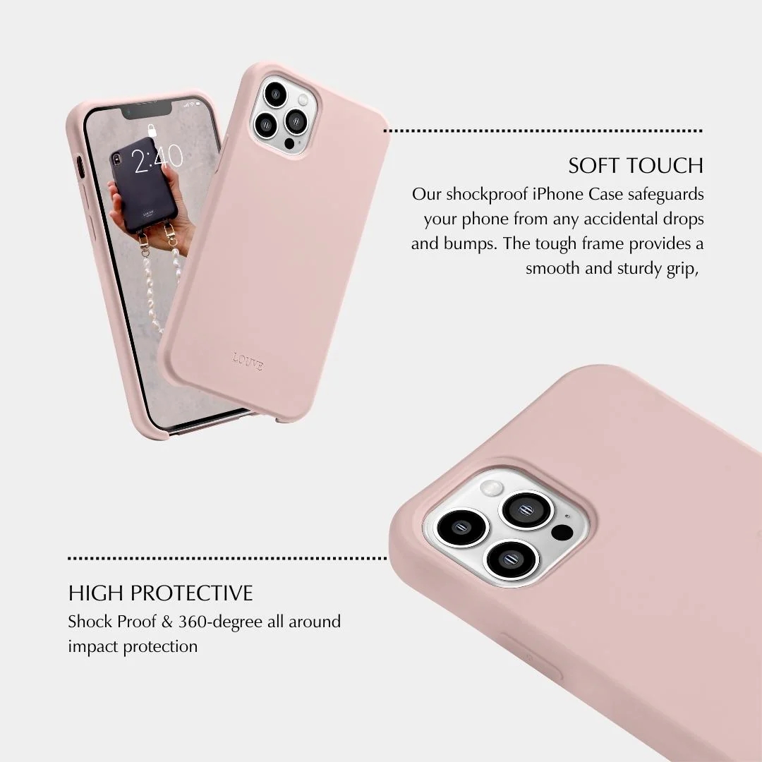 Dusty Pink Phone Case + Latte Crossbody Lanyard - Image 8