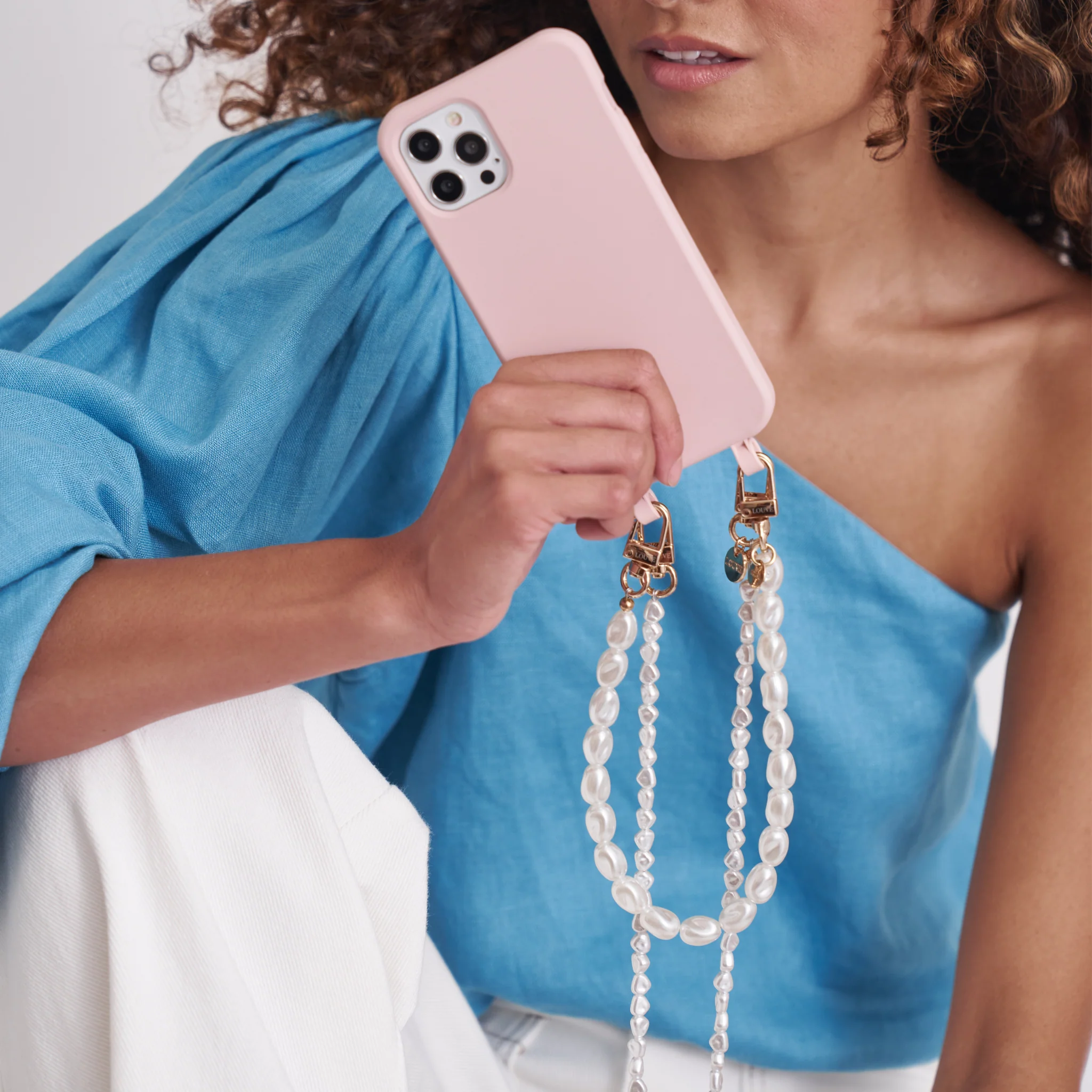 Dusty Pink Phone Case + Pearl Wristlet - Image 6
