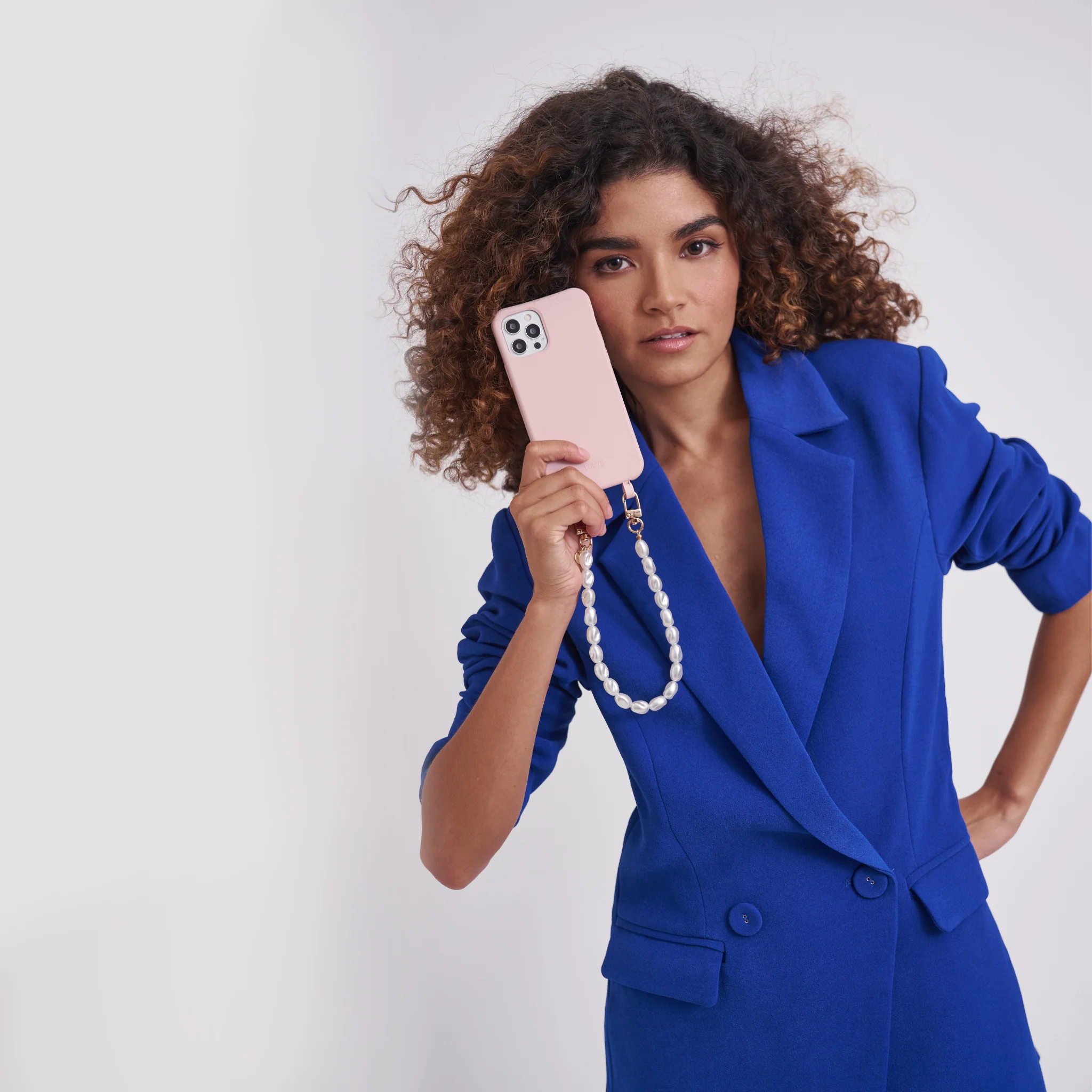 Dusty Pink Phone Case + Pearl Wristlet - Image 7