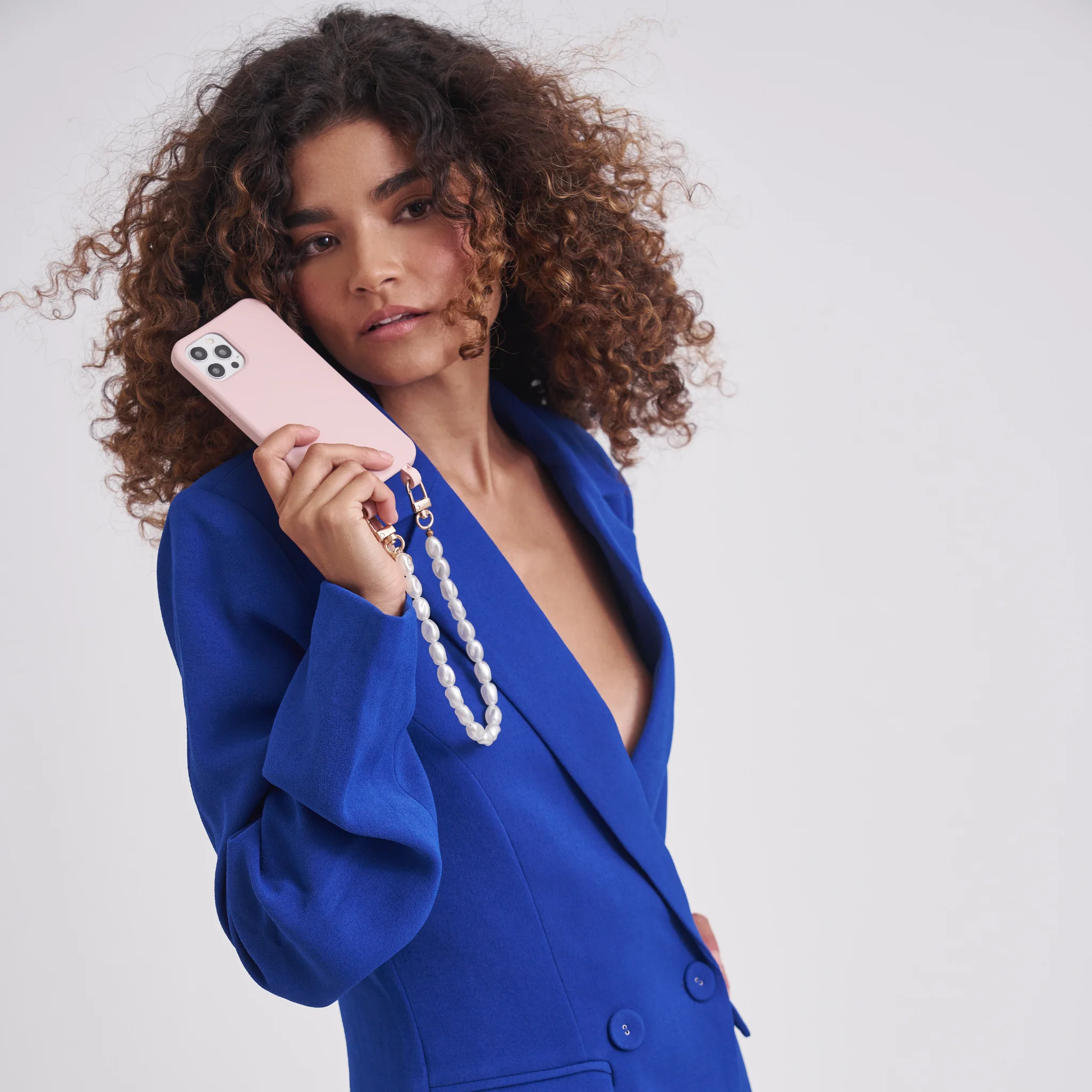 Dusty Pink Phone Case + Pearl Wristlet - Image 8