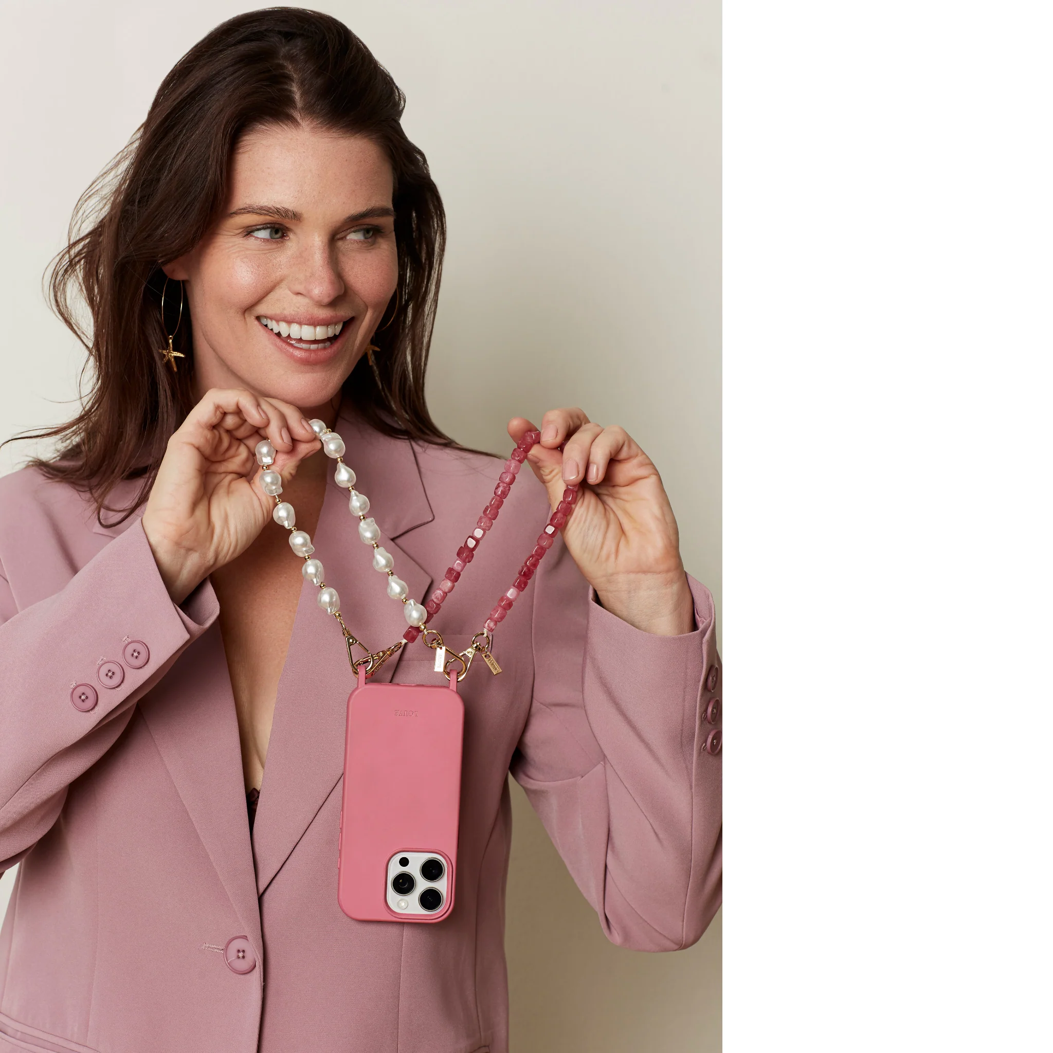 Hot Pink Phone Case + Daisy Pearl Wristlet - Image 8