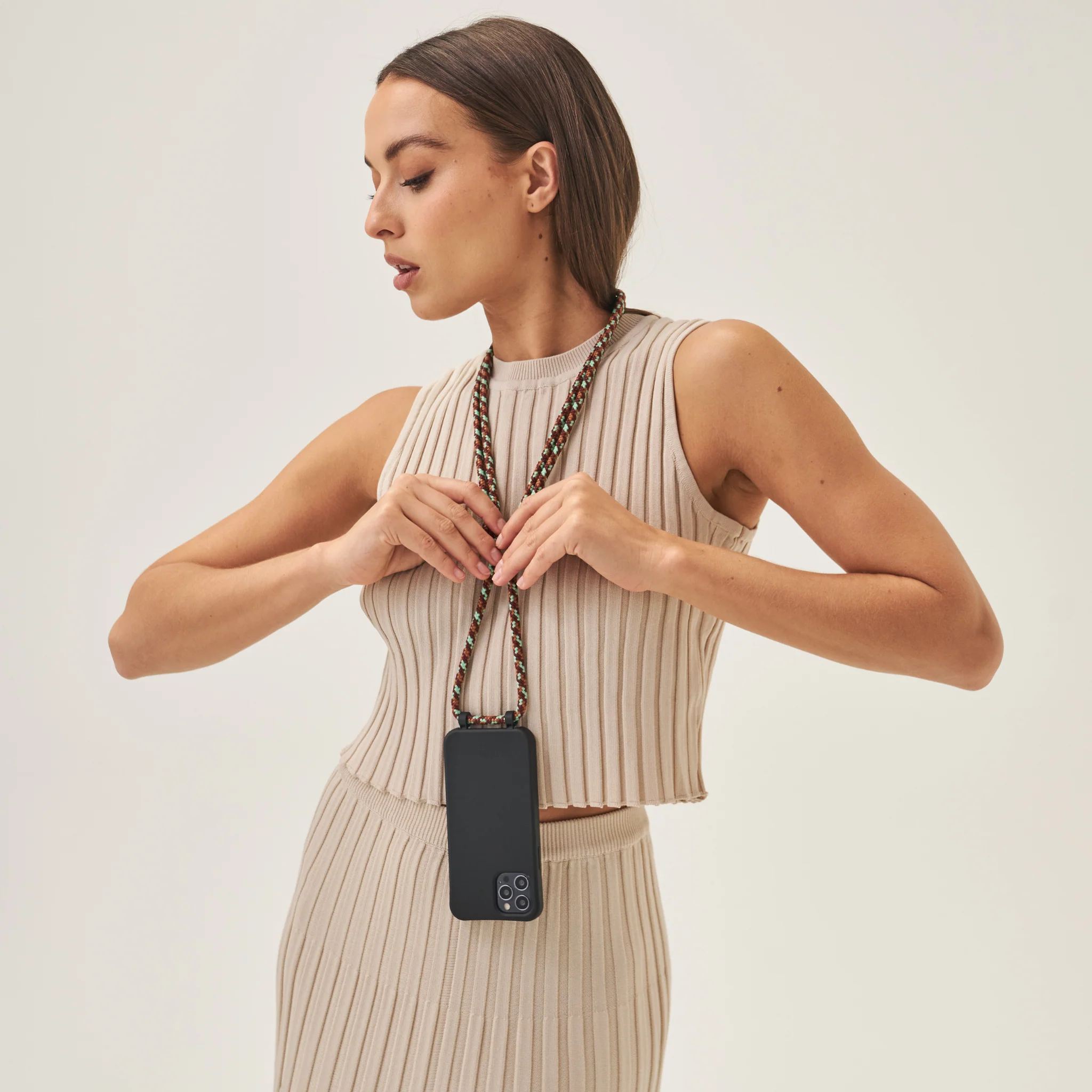 Black Phone Case + Marrakech Crossbody Strap - Image 4