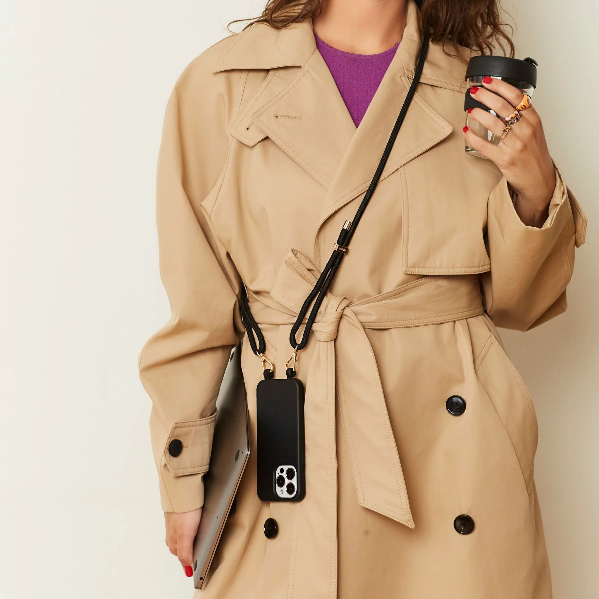 Black Phone Case + Mystique Black Crossbody Strap - Image 4