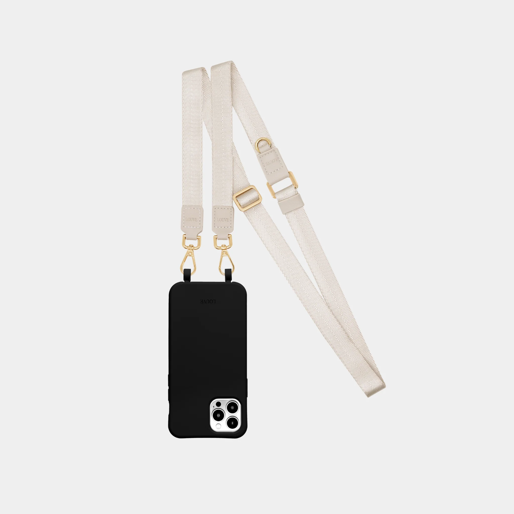Black Phone Case + Bone Vera Lanyard