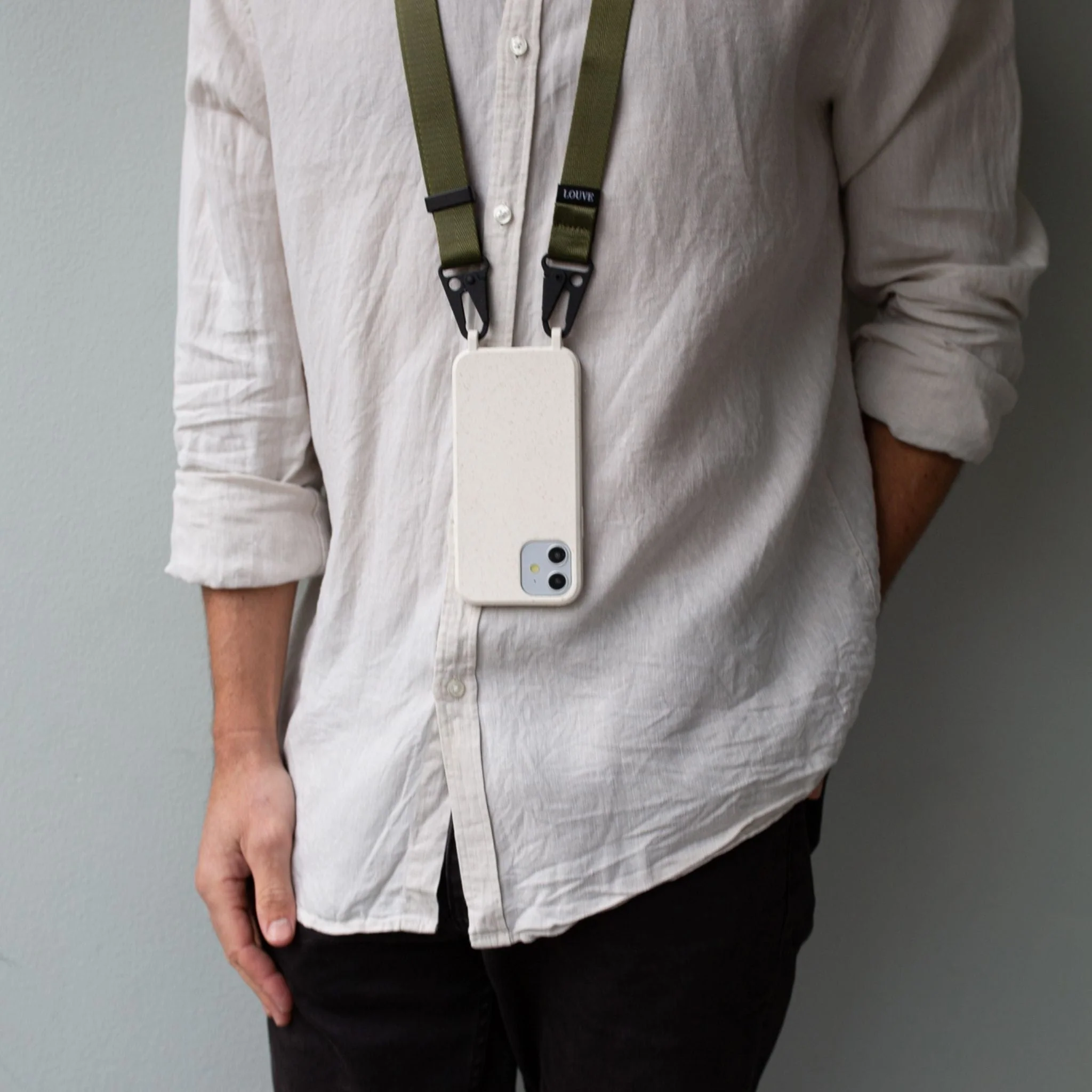 Olive Green Crossbody Phone Lanyard | Men - Image 3
