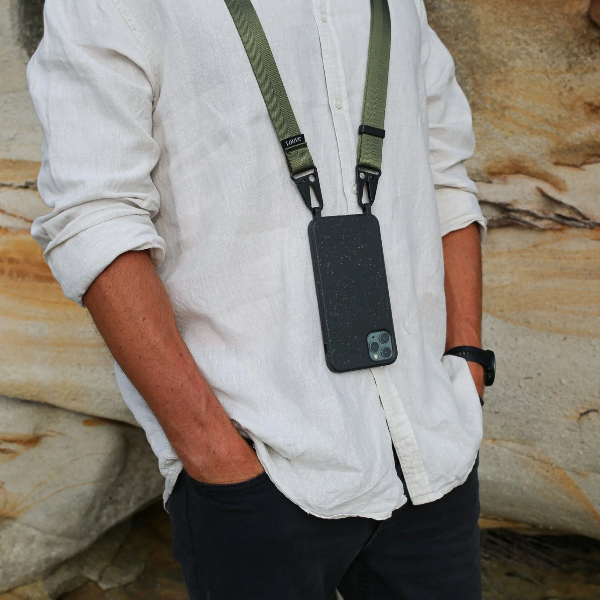 Olive Green Crossbody Phone Lanyard - Image 8