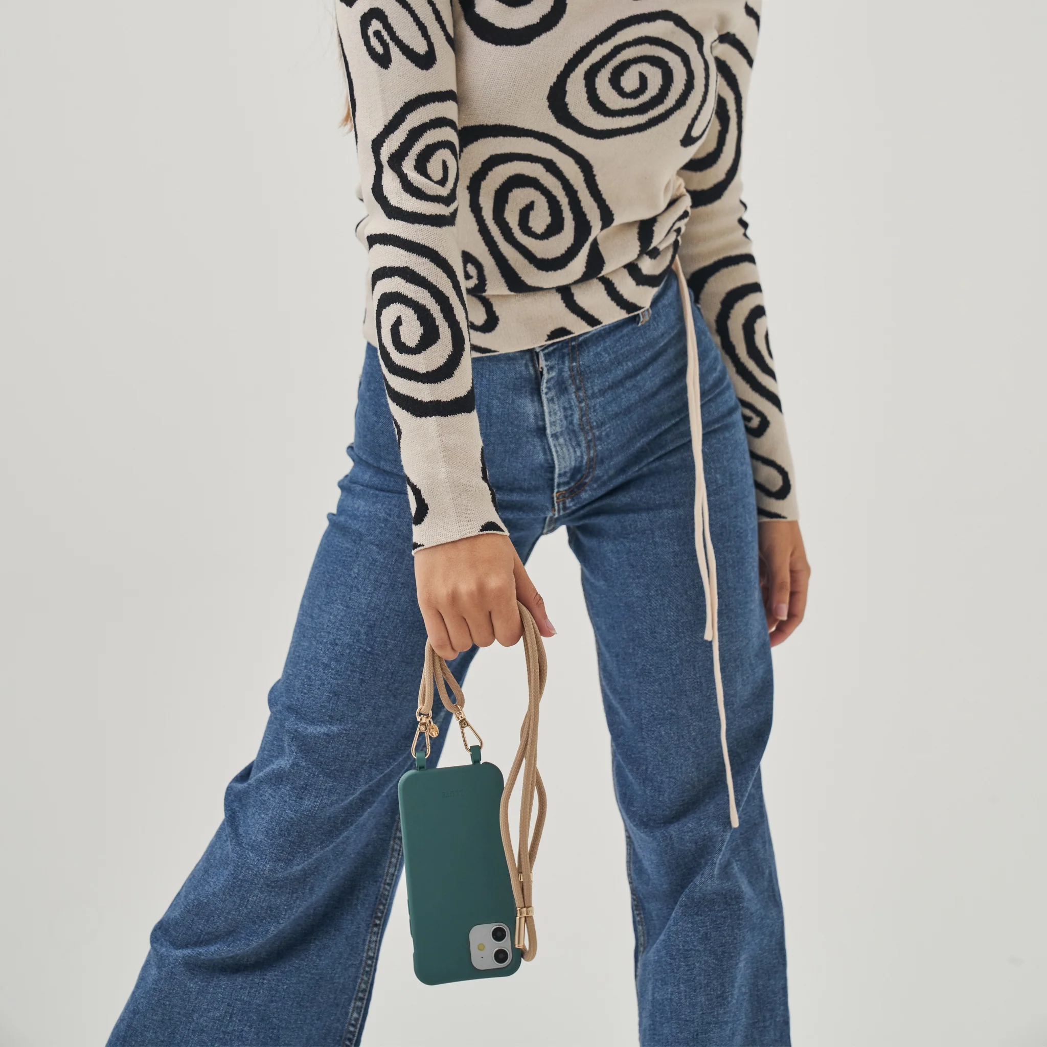 Pine Green Phone Case + Bisque Beige Strap - Image 5