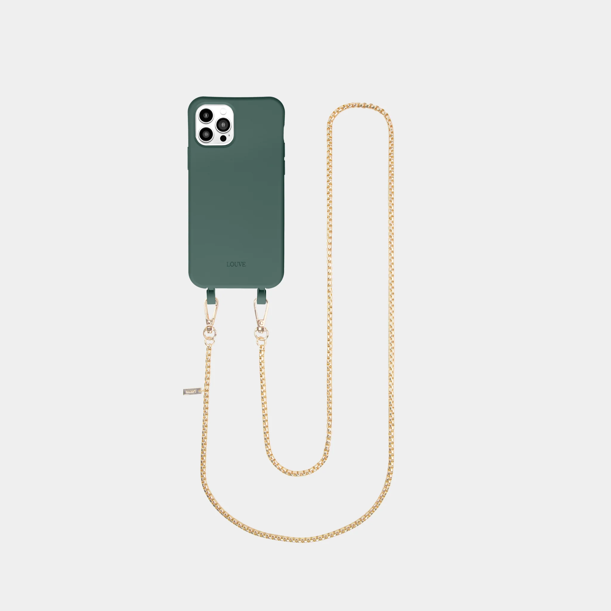 Pine Green Phone Case + Gaia Gold-Plated Chain