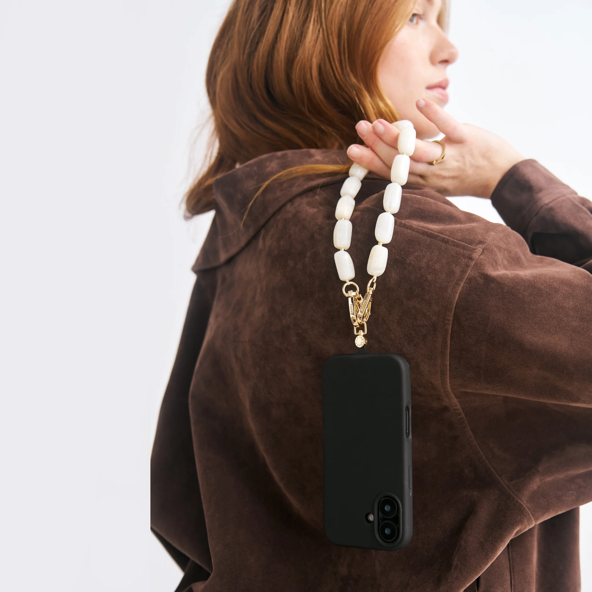 Silicone Black Case + Universal Patch + Abbey Off-White Wristlet - Image 7