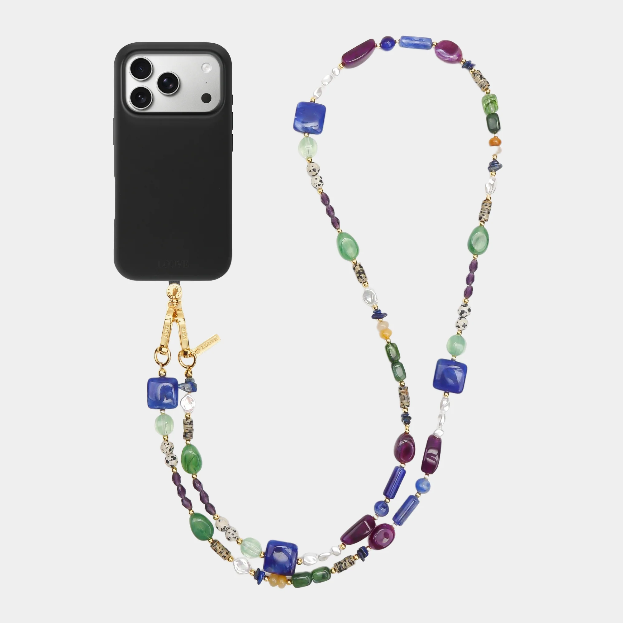 Silicone Black Case + Universal Patch + Isla Sol Chain