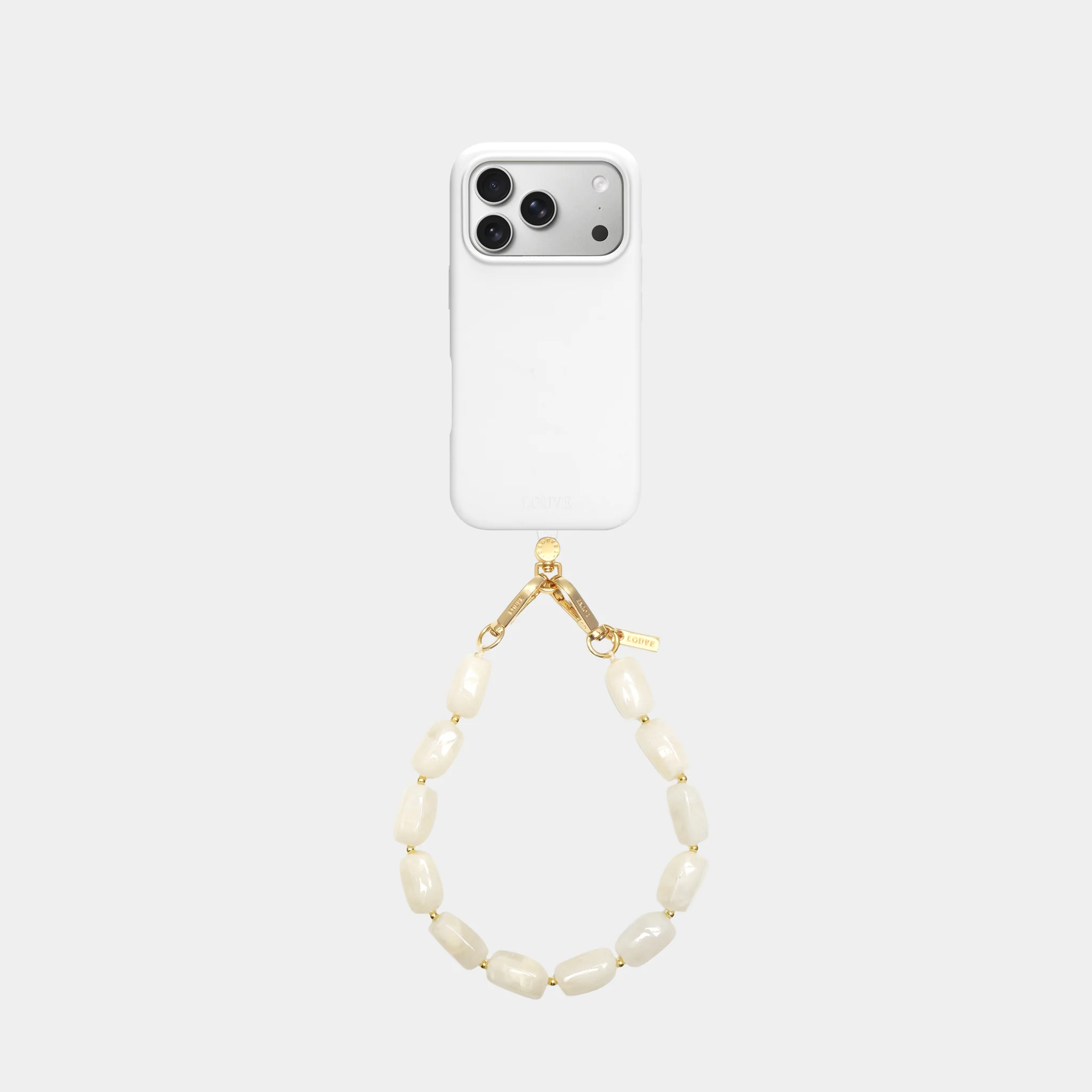 Silicone Off-White Case + Universal Patch + Abbey Off-White Wristlet