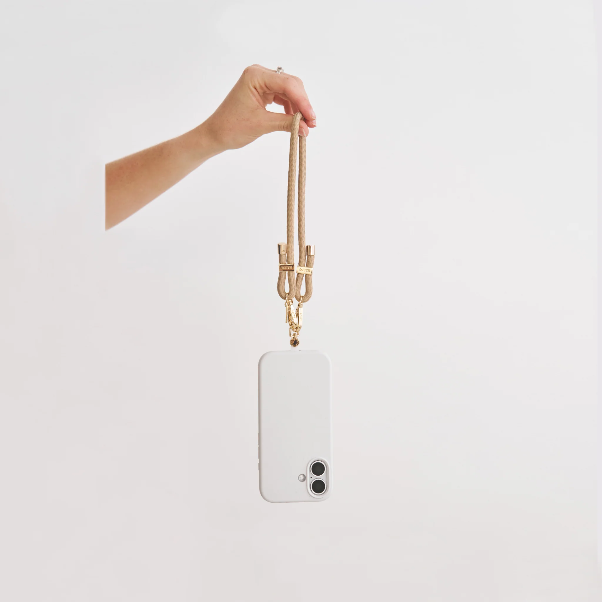 Universal Phone Strap Connector + Bisque Beige Wristlet - Image 10