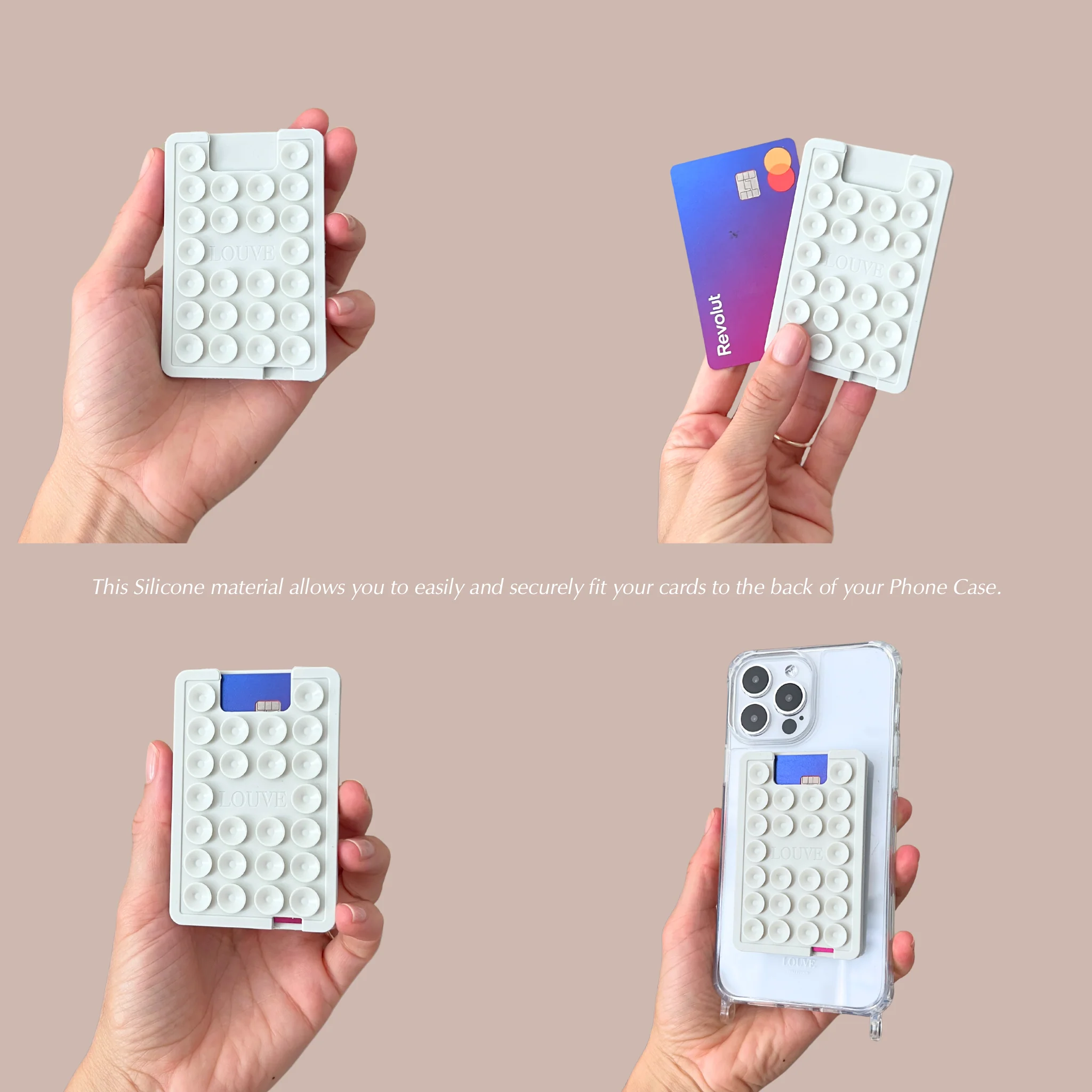 Suction Plate Phone Mount (With Card Holder) | Coconut - Image 13