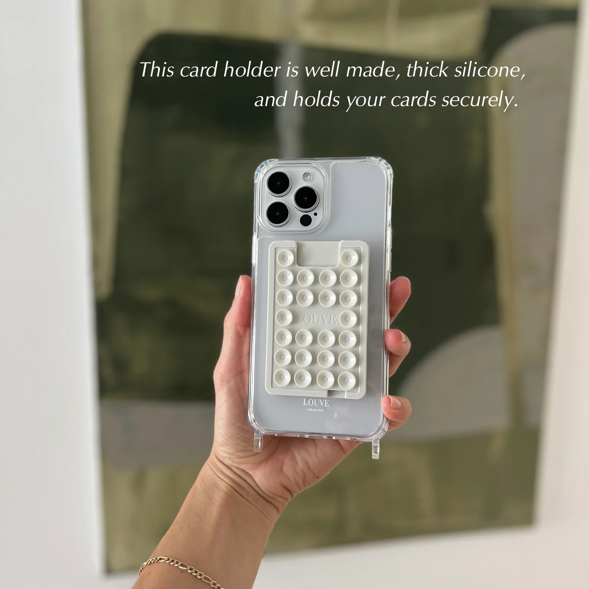 Suction Plate Phone Mount (With Card Holder) | Coconut - Image 15