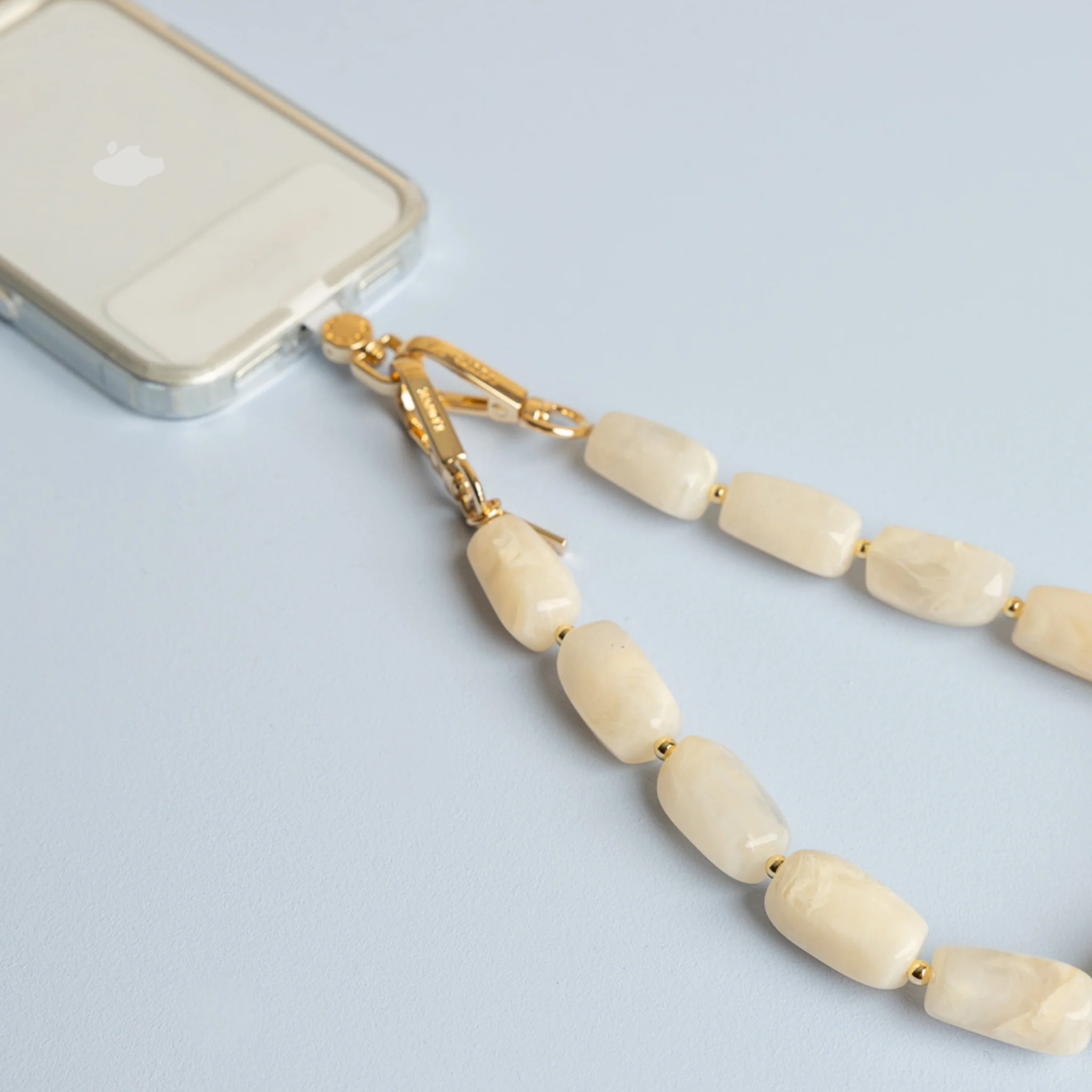 Universal Phone Strap Connector + Abbey Off-White Wristlet - Image 3