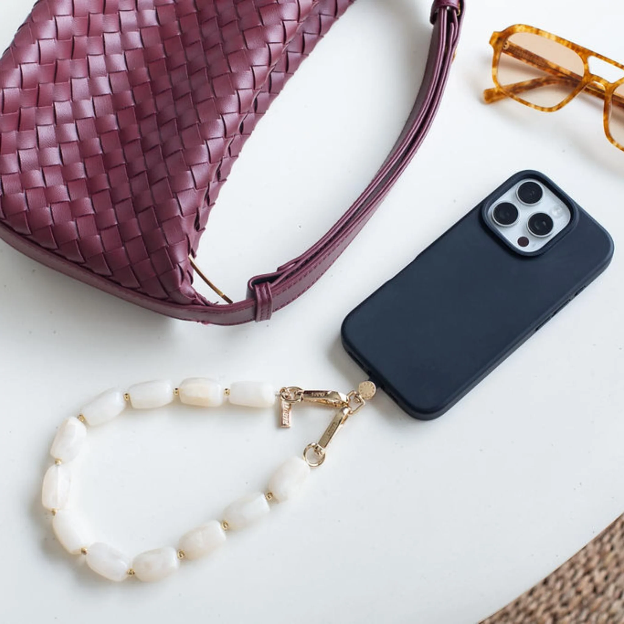 Universal Phone Strap Connector + Abbey Off-White Wristlet - Image 8