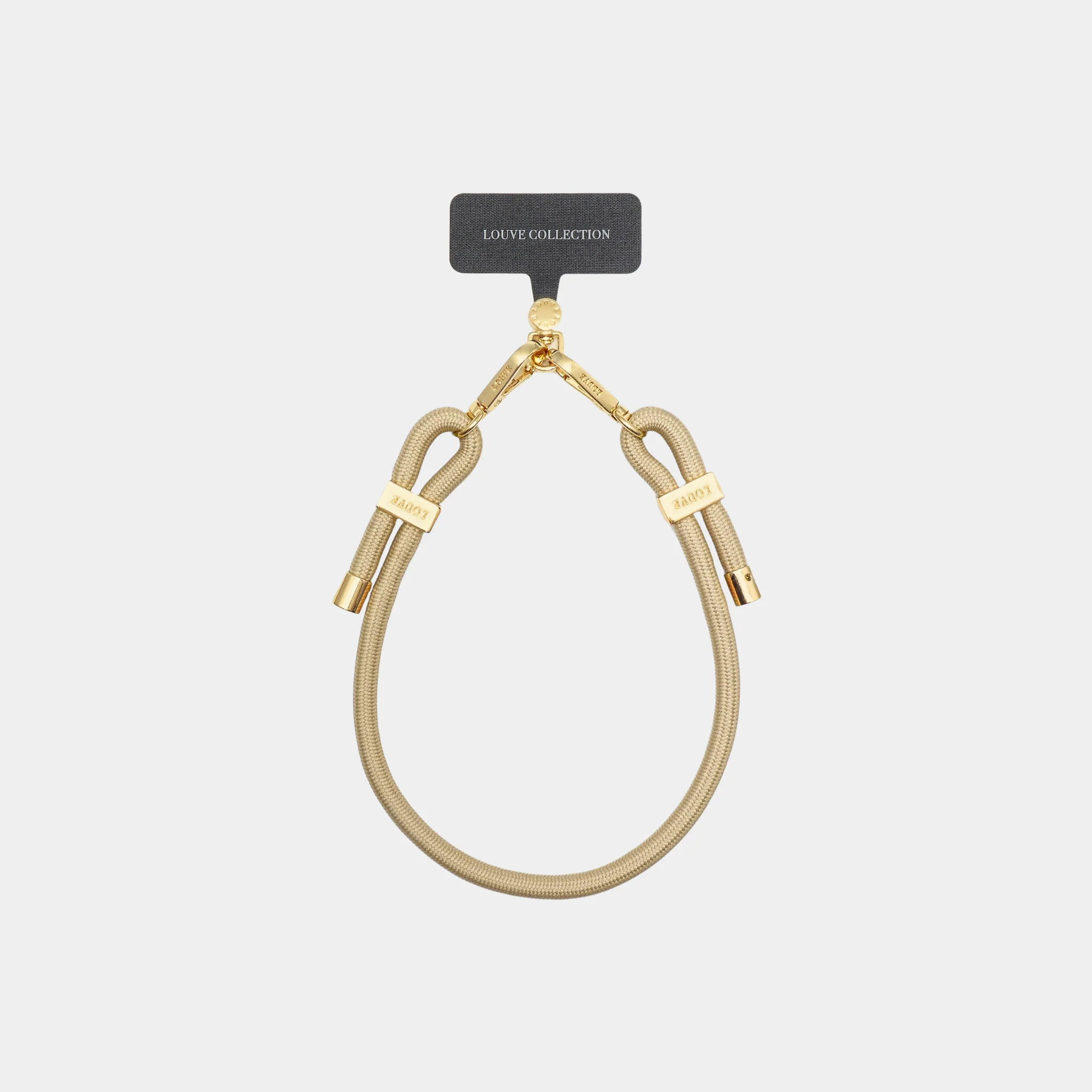 Universal Phone Strap Connector + Bisque Beige Wristlet