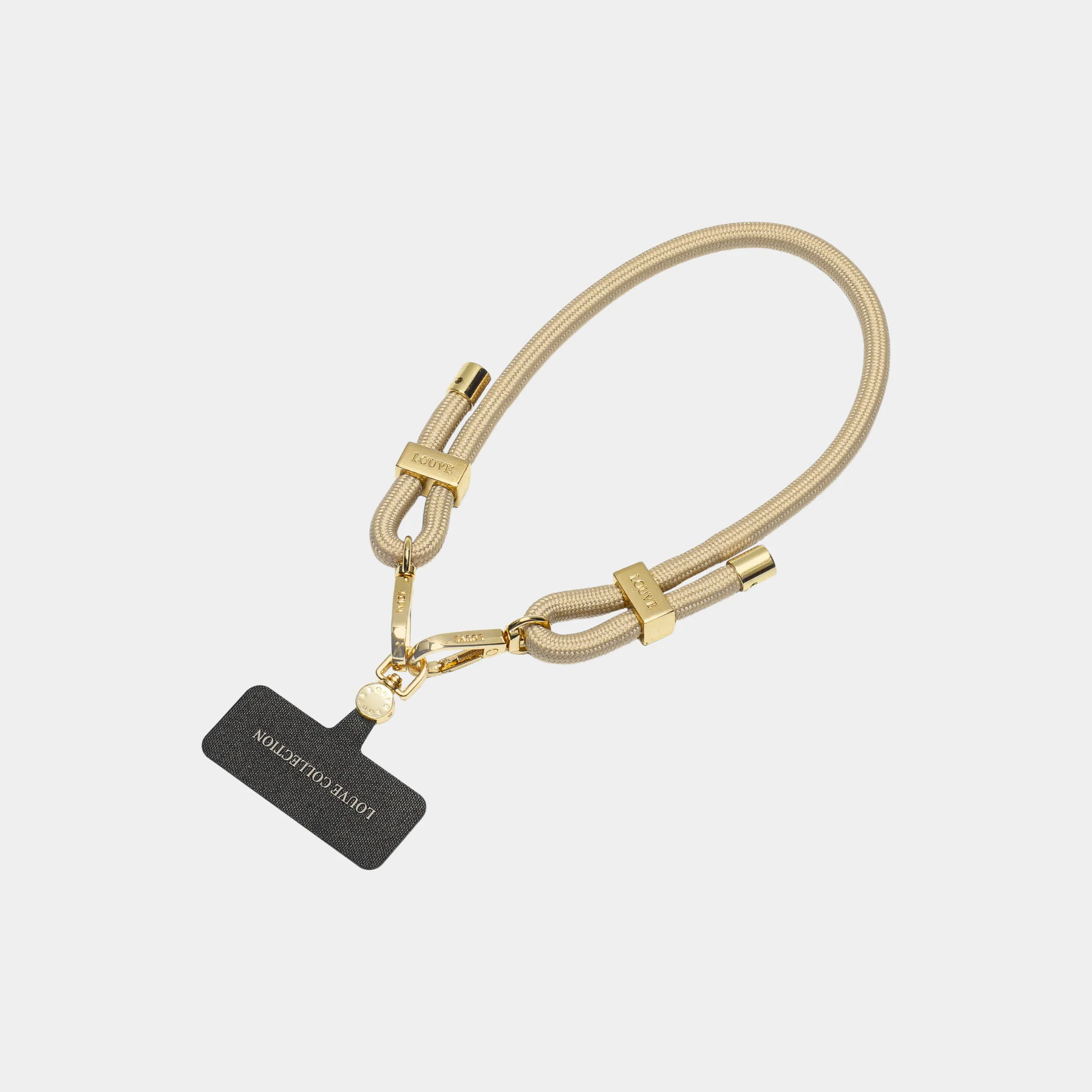 Universal Phone Strap Connector + Bisque Beige Wristlet - Image 4