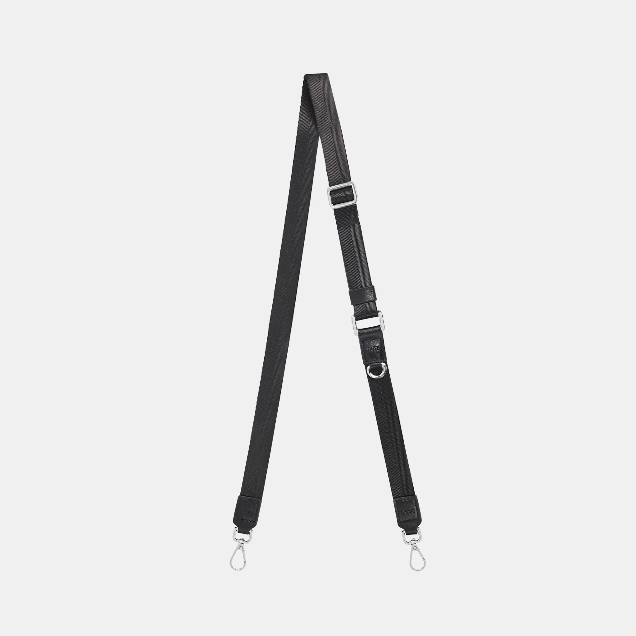 Vera Black Leather & Nylon Crossbody Phone Lanyard - Image 5